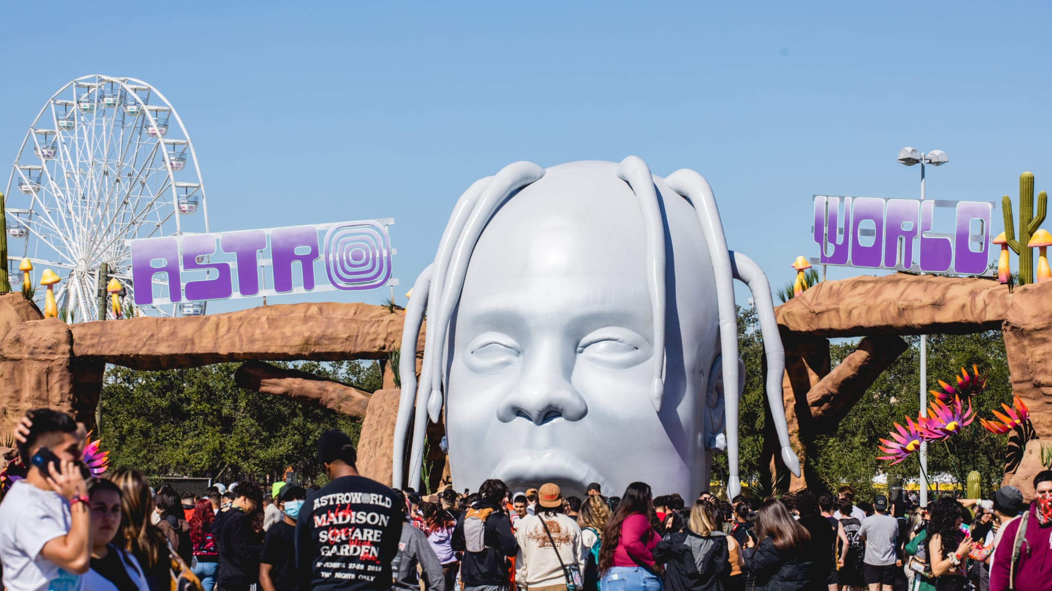 A look at the crowd at Astroworld in 2021 is shown
