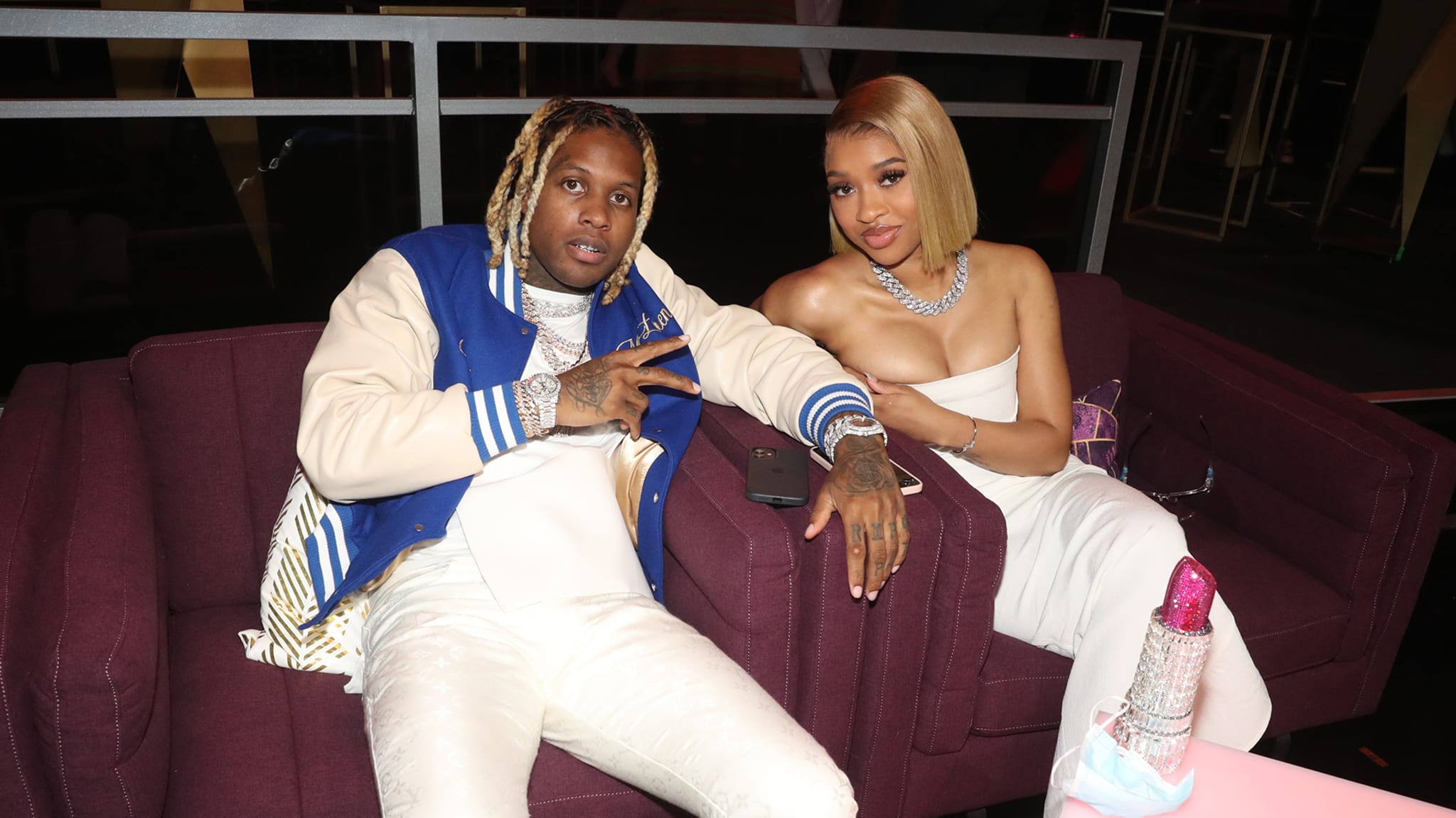 Lil Durk and India Royale attend the BET Awards 2021