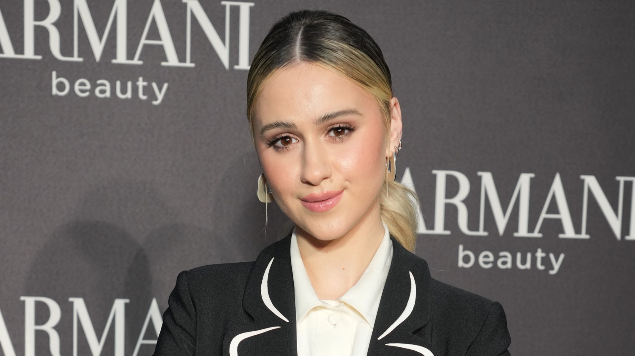 Maria Bakalova attends Armani Beauty Celebrates Tessa Thompson.