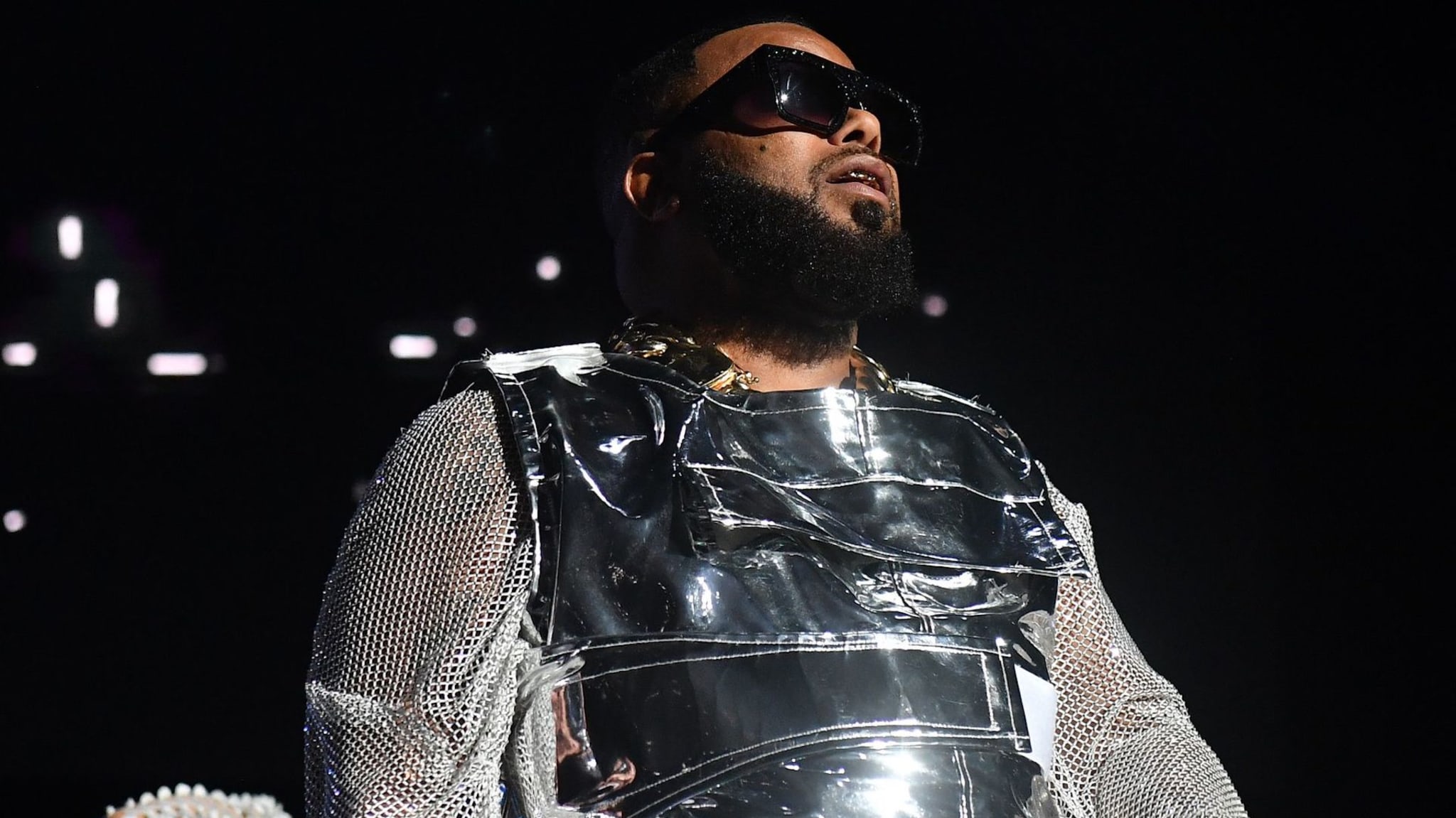 Baby Blue of Pretty Ricky performs onstage during 2021 The Millennium tour at State Farm Arena