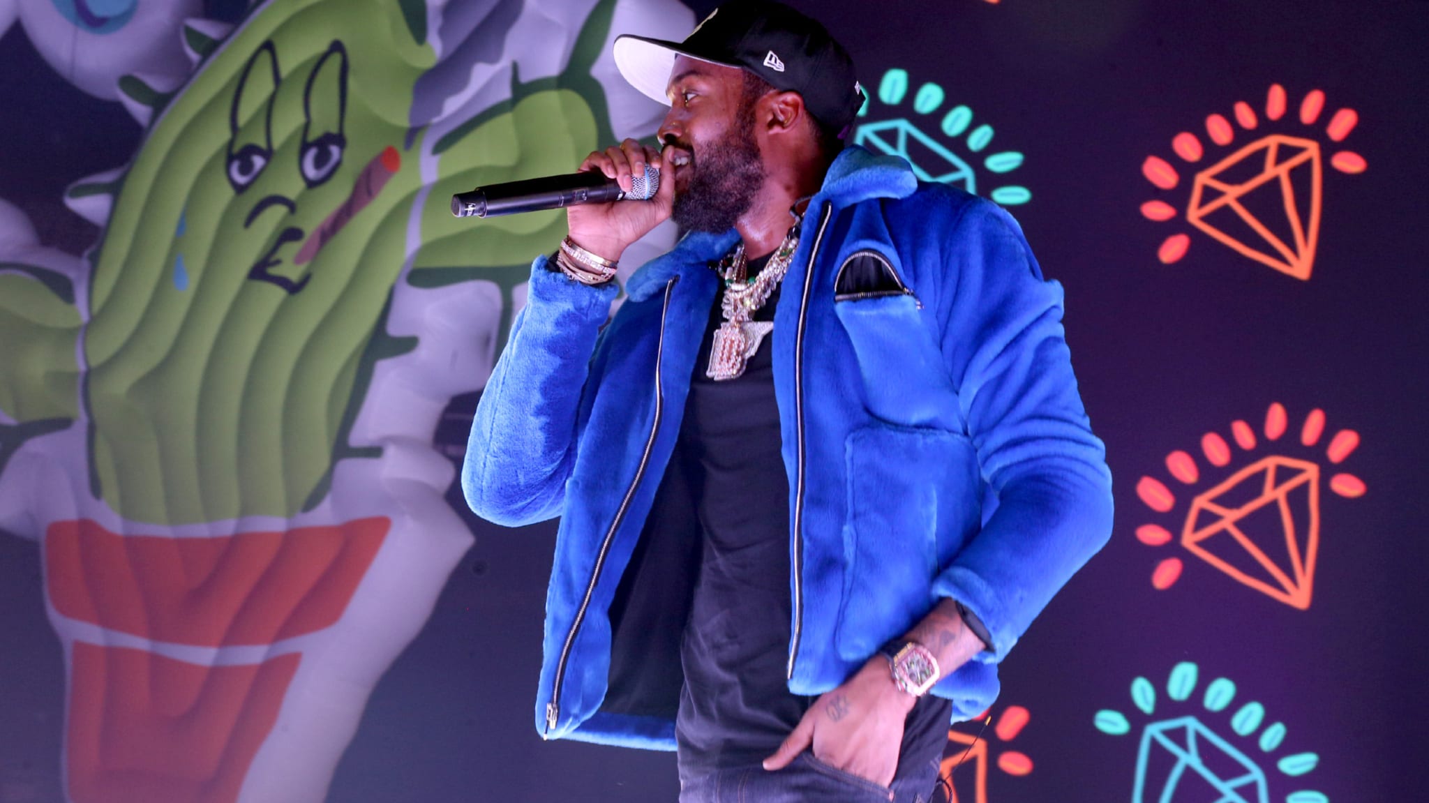 Meek Mill is seen performing
