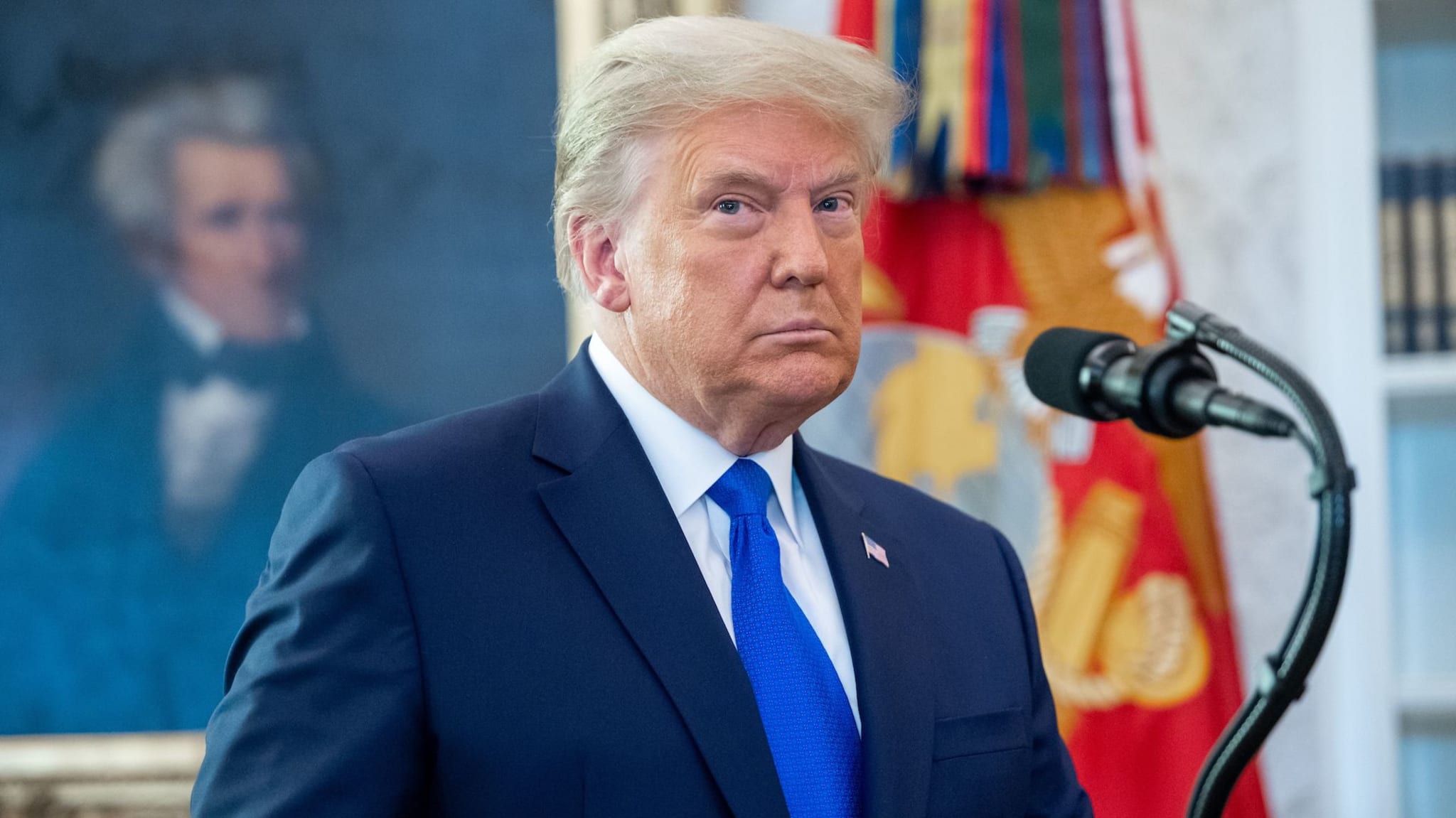 Photograph of Donald Trump in White House