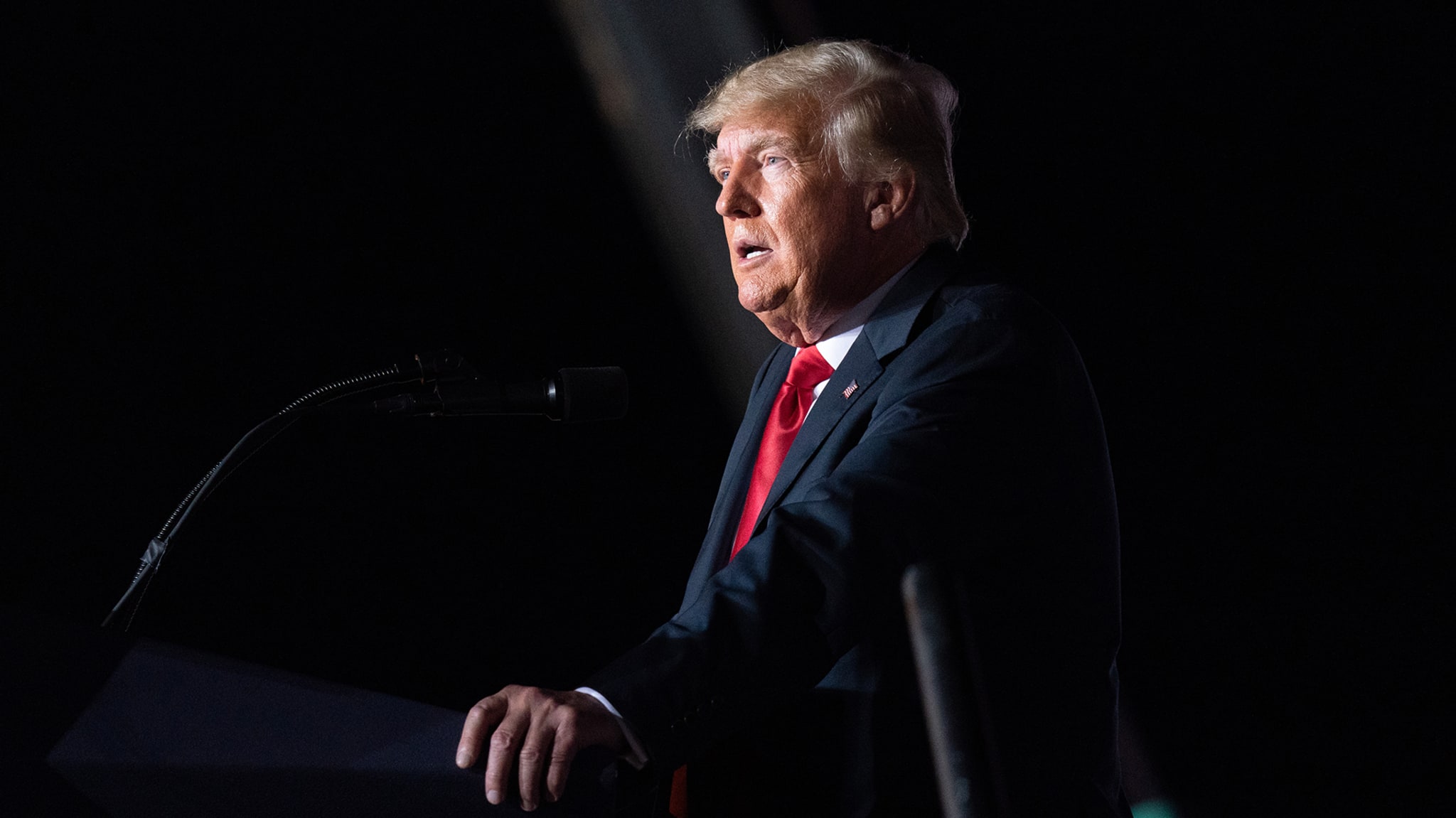 Former President Donald Trump speaks at a rally on September 25, 2021 in Perry, Georgia