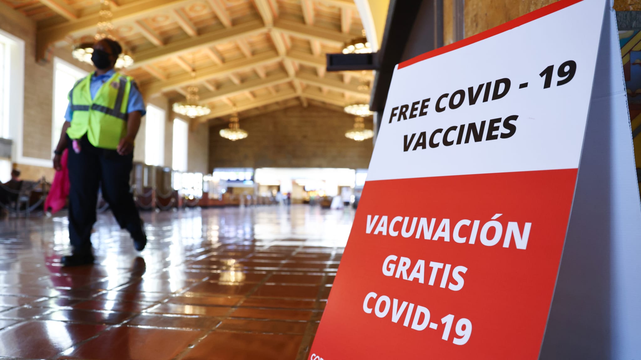A vaccine site is pictured
