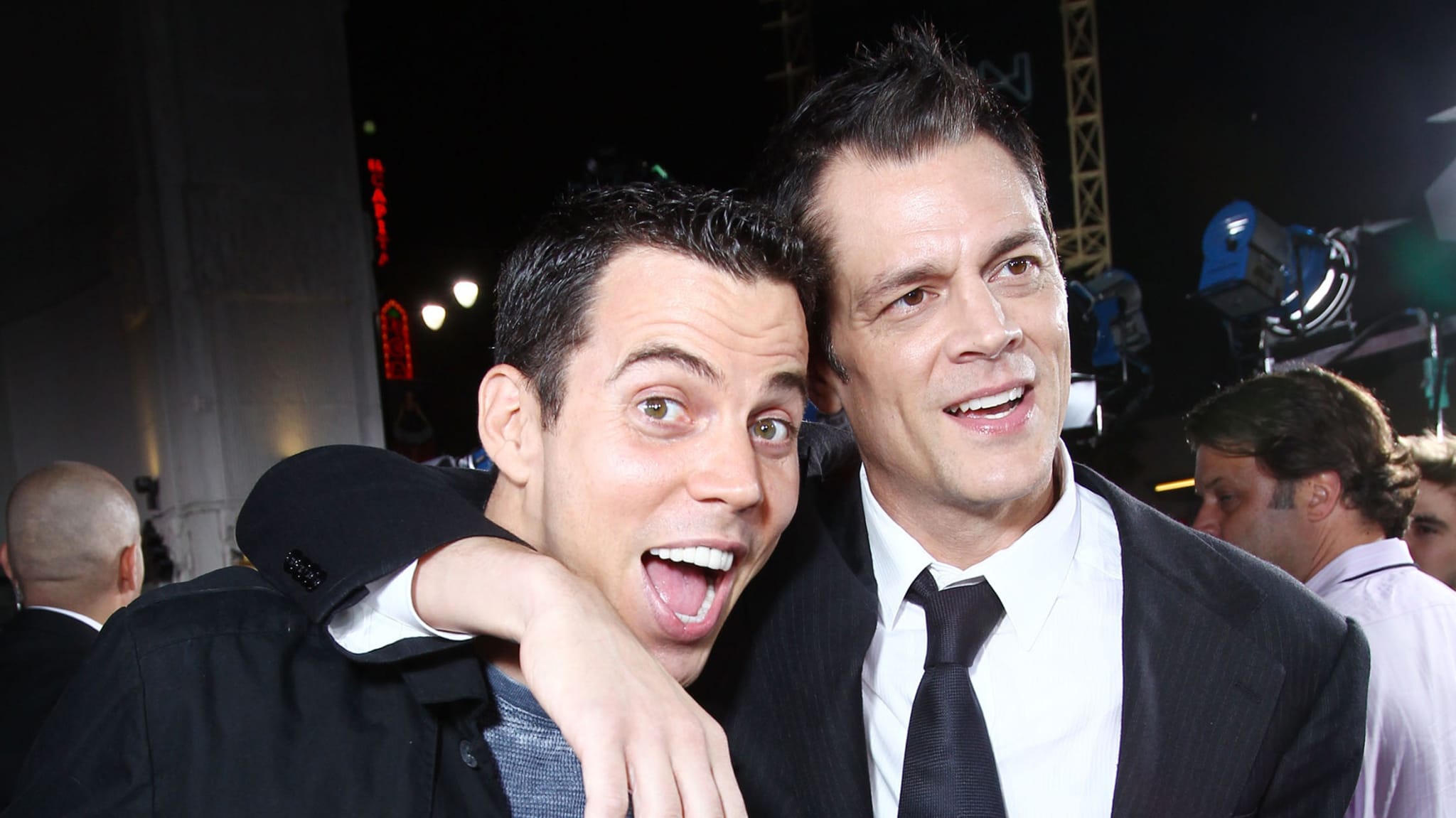 Steve O and Johnny Knoxville at the premiere of 'Jackass 3D' in 2010.