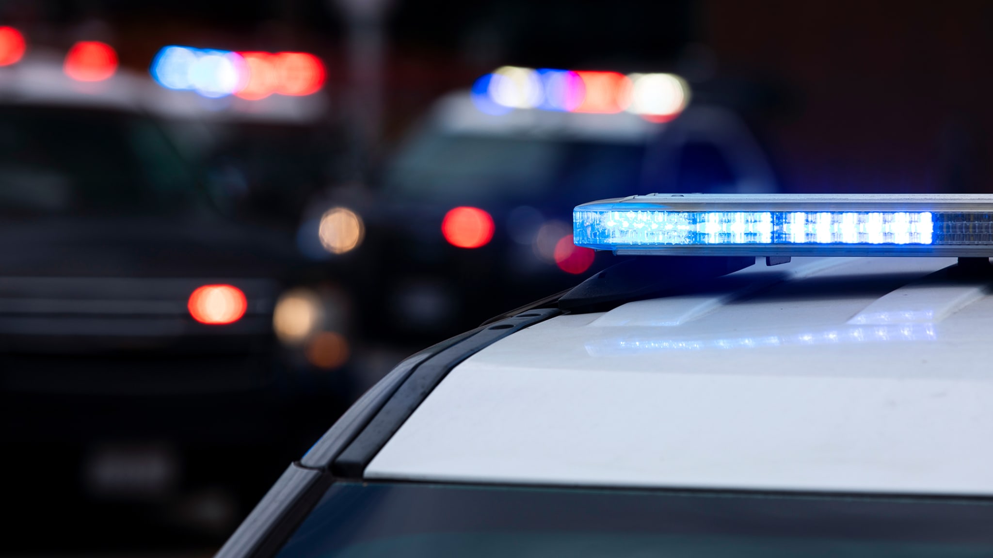 Police units arrive at the scene of an incident.