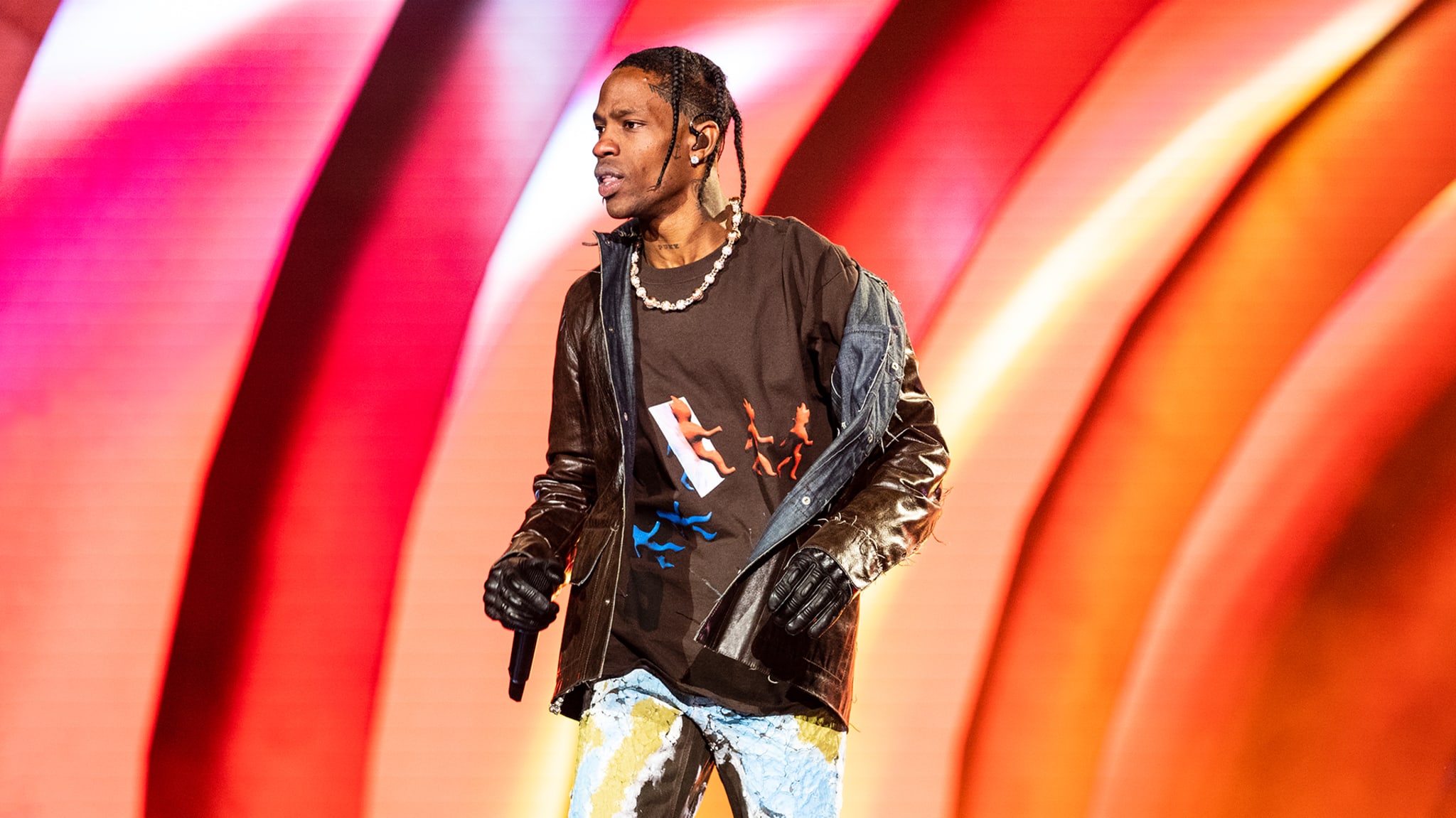 Travis Scott performs during 2021 Astroworld Festival at NRG Park