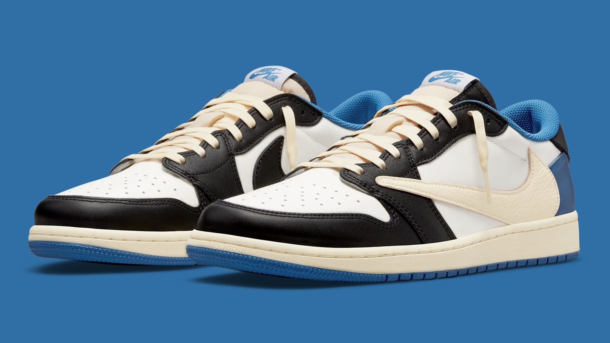 Travis Scott x Fragment x Air Jordan 1 Low Release Date DM7866-140 Pair