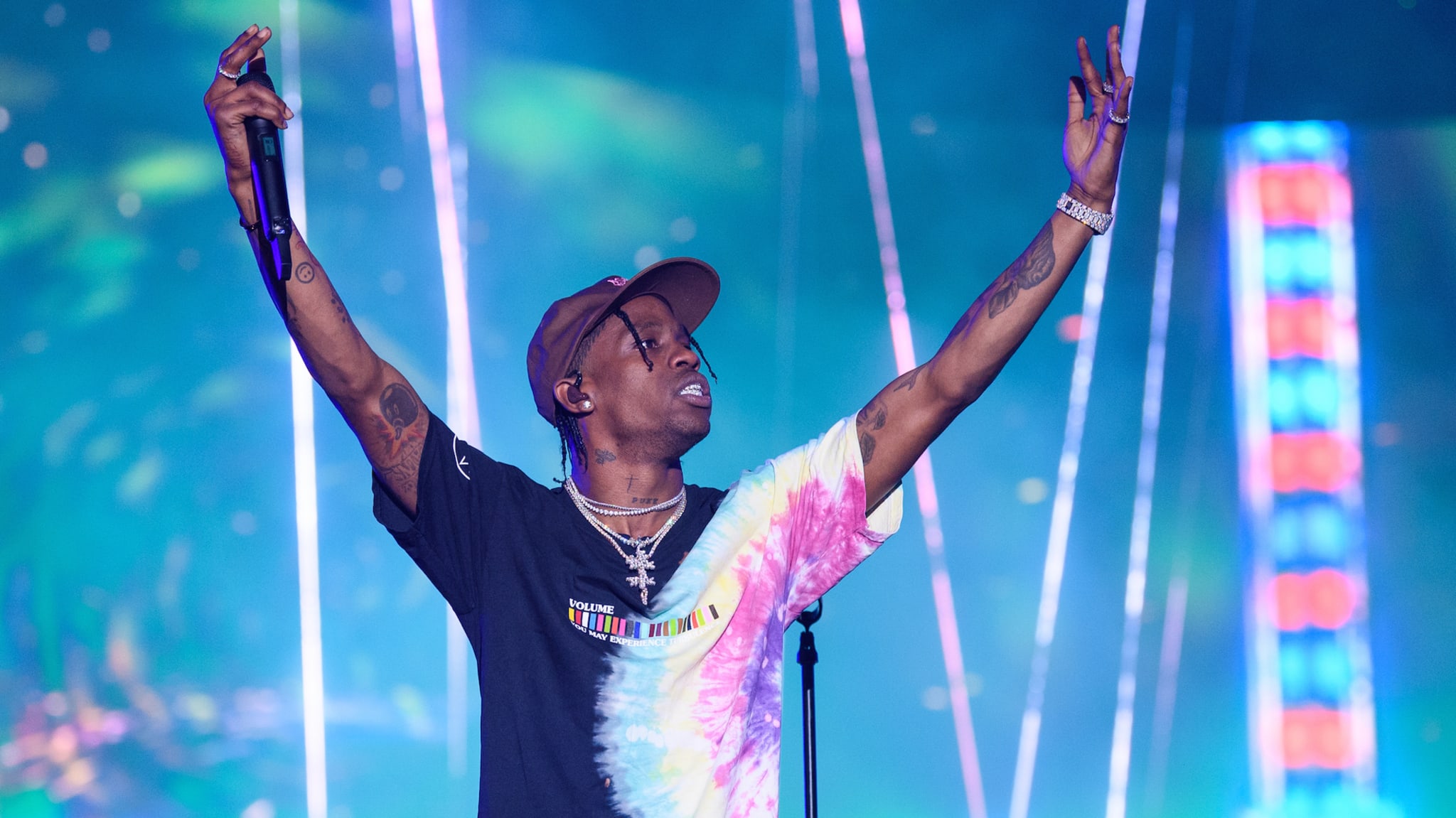 Travis Scott performs on stage during day two of Rolling Loud