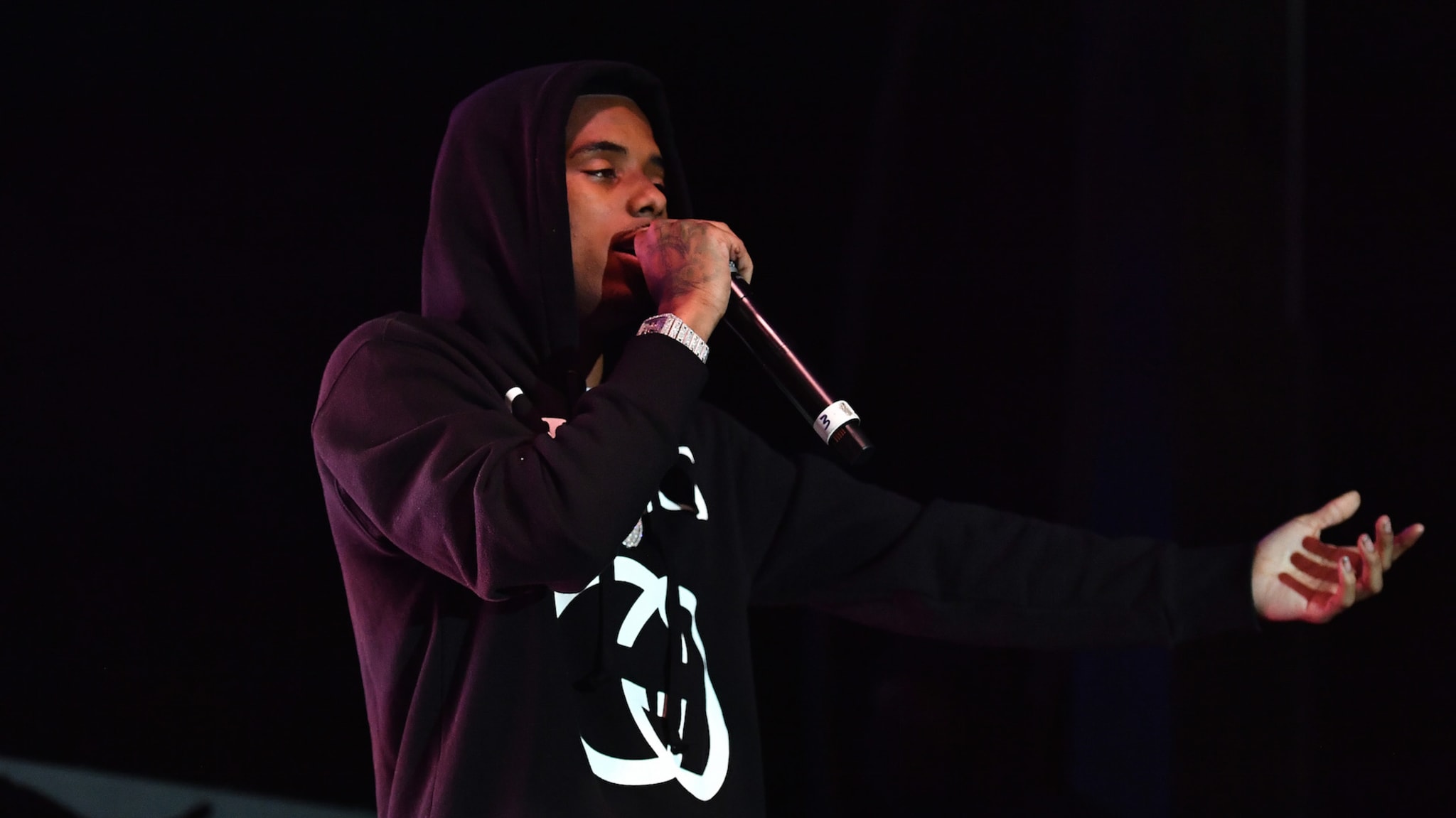 Rapper Pooh Shiesty performs onstage during Parking Lot Concert Series