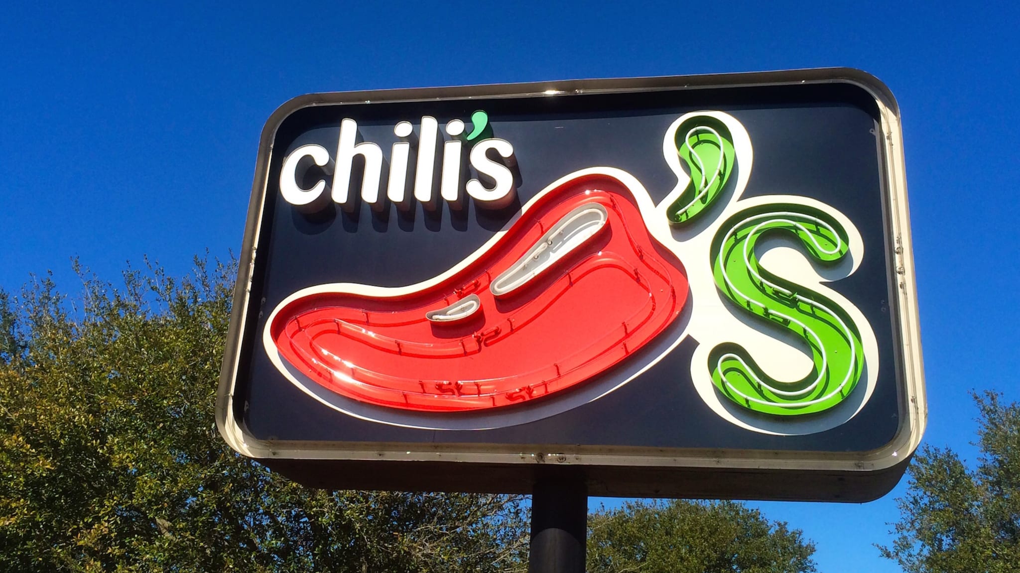 Sign for Chili's restaurant at Jacksonville Beach, Florida, USA