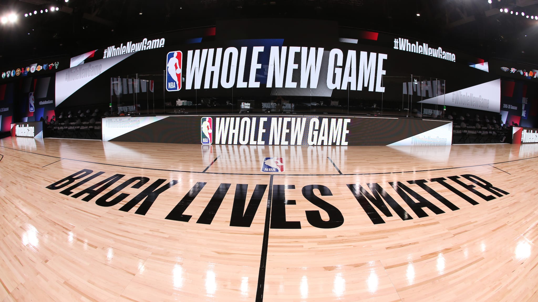 A general overall interior view of the court as part of the NBA Restart