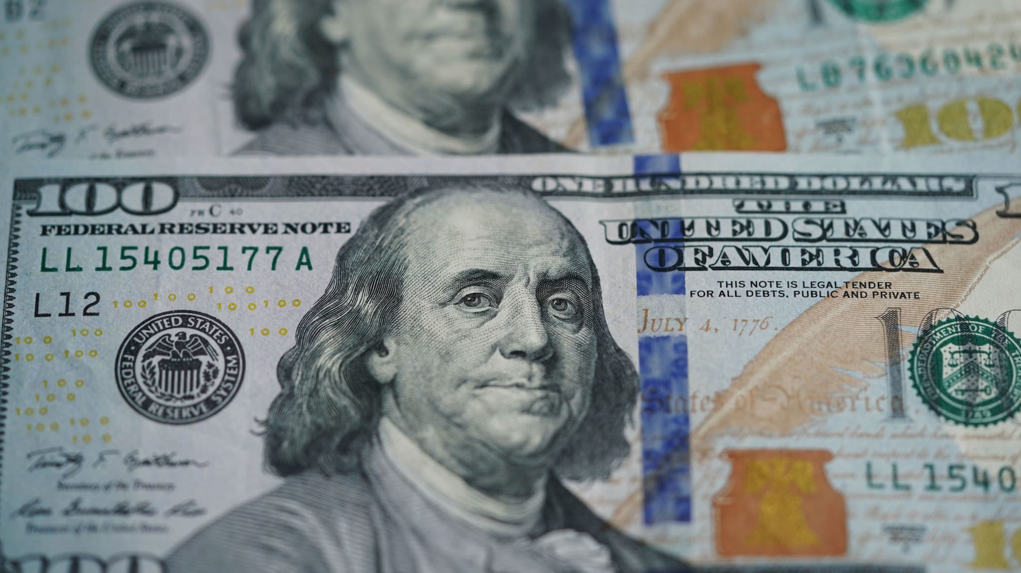 Photo taken on March 17, 2020 shows U.S. dollar banknotes