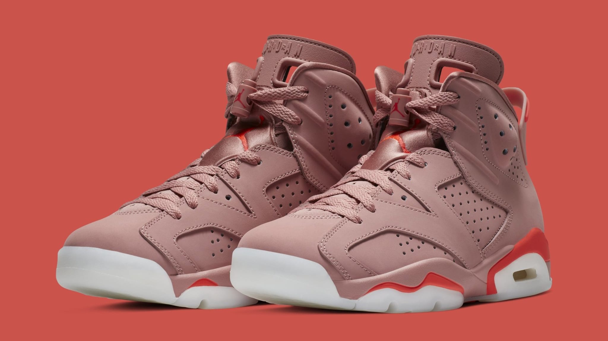 Aleali May x Air Jordan 6 'Rust Pink/Bright Crimson' CI0550 600 (Pair)