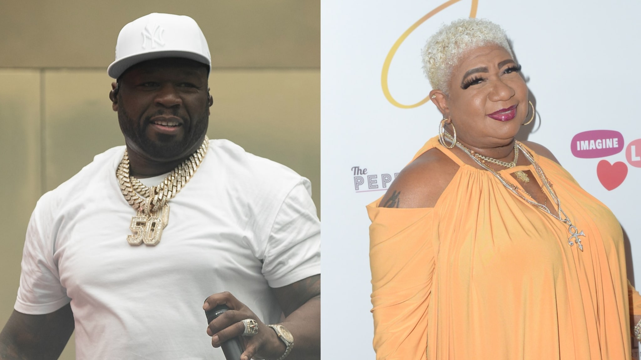 Splitscreen image of 50 Cent and Luenell