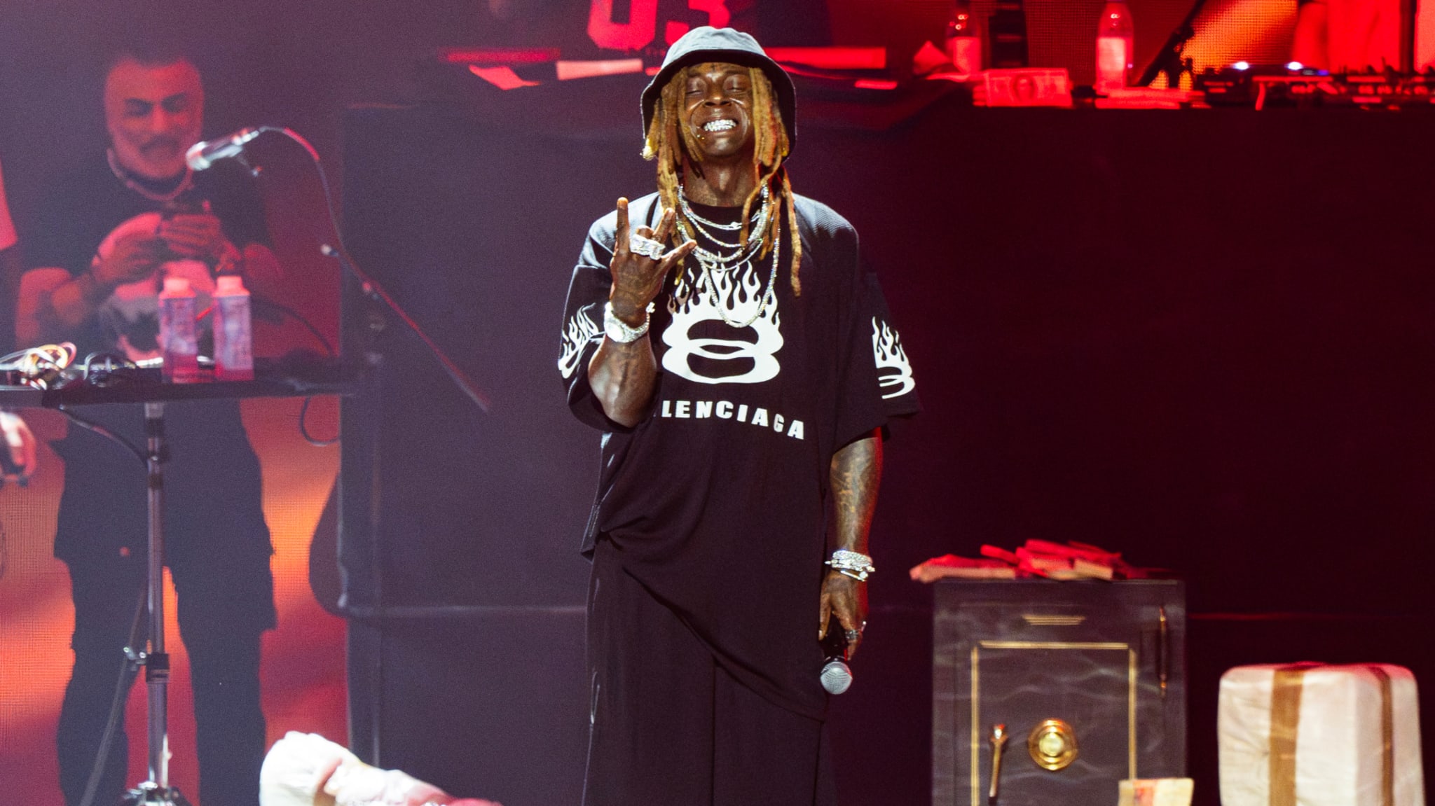 Lil Wayne is pictured performing