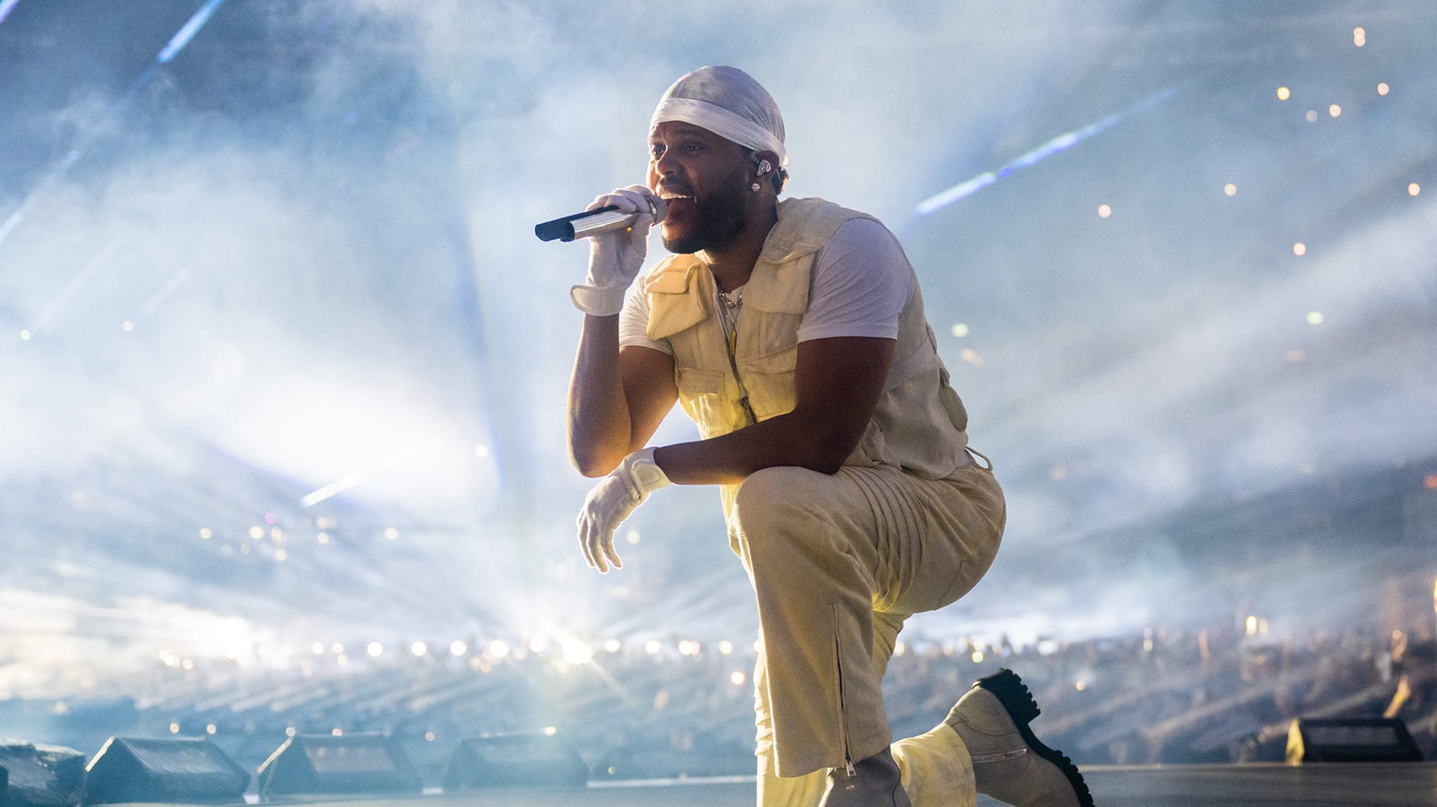 The Weeknd performs live at London Stadium.