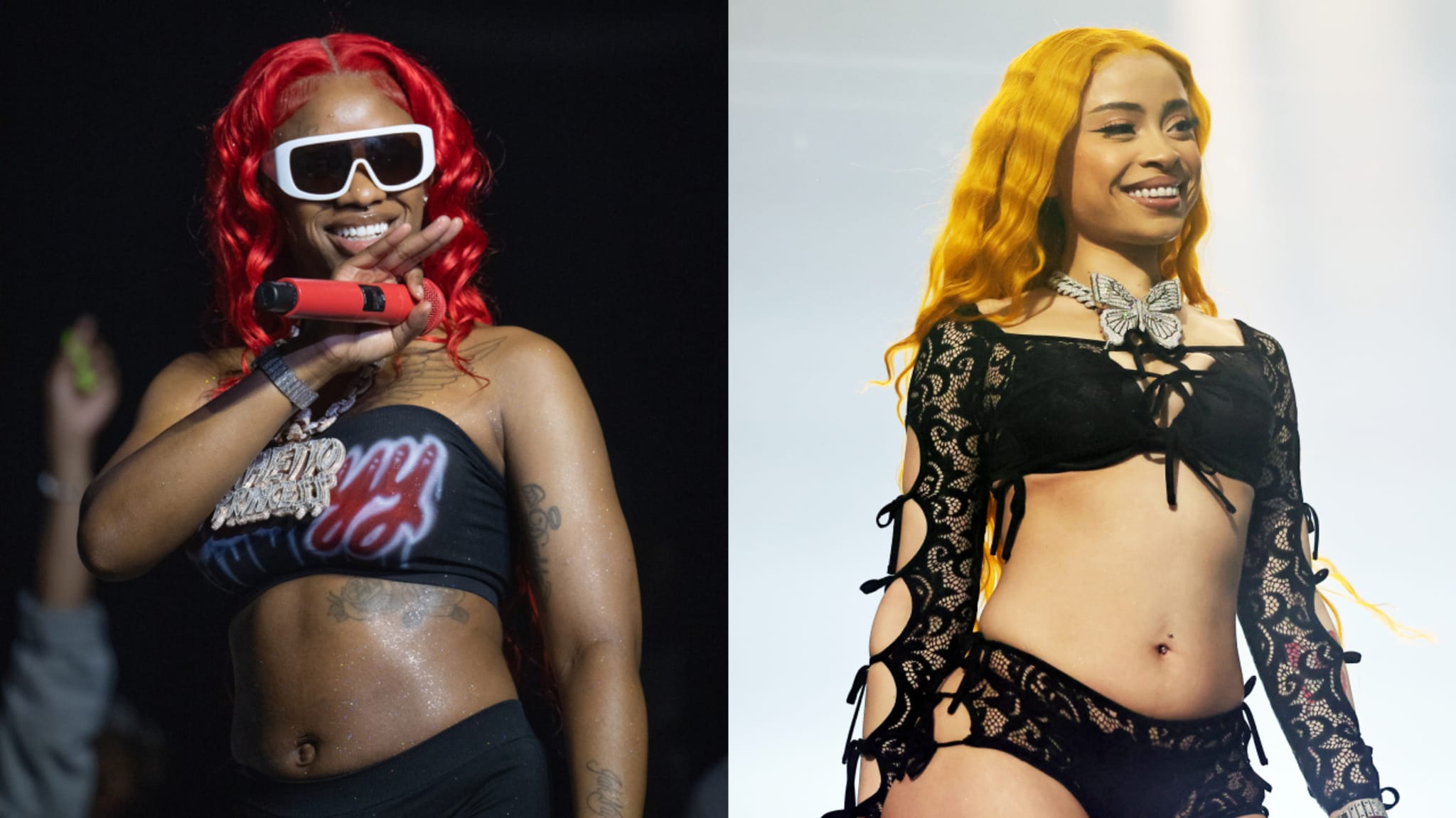 Split Image. Left: Sexyy Red. Right: Ice Spice