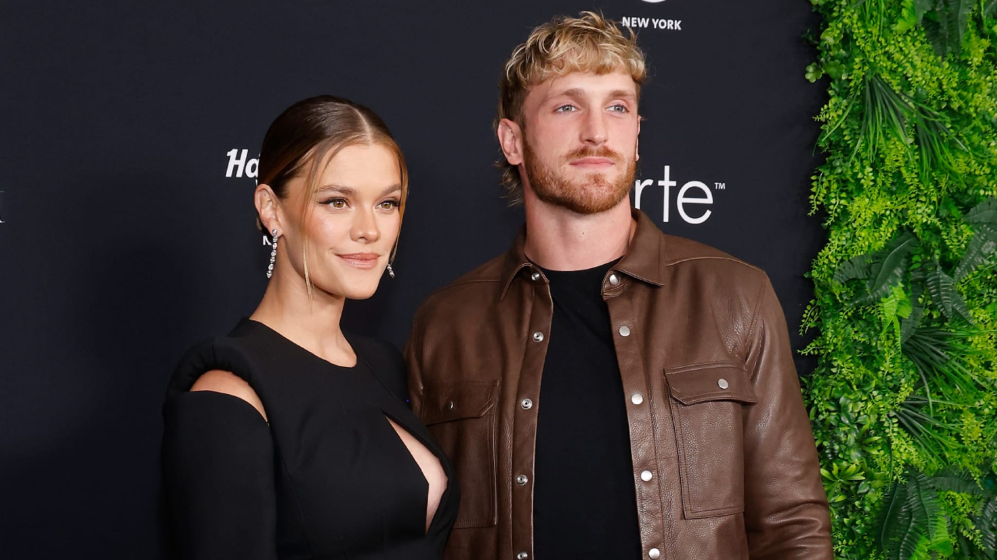 Nina Agdal and Logan Paul attend the 2024 Sports Illustrated Swimsuit Launch Party at Hard Rock Hotel on May 16, 2024 in New York City
