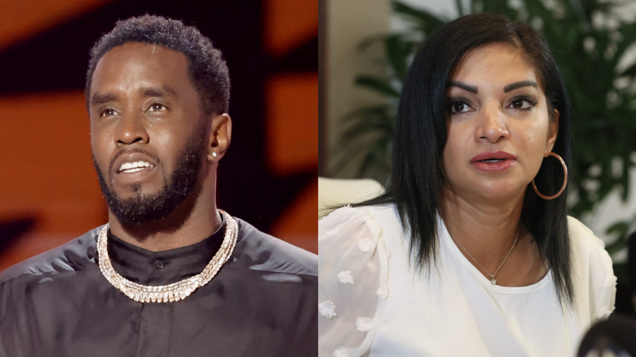 Split image. Left: Sean “Diddy” Combs. Right: Thalia Graves.