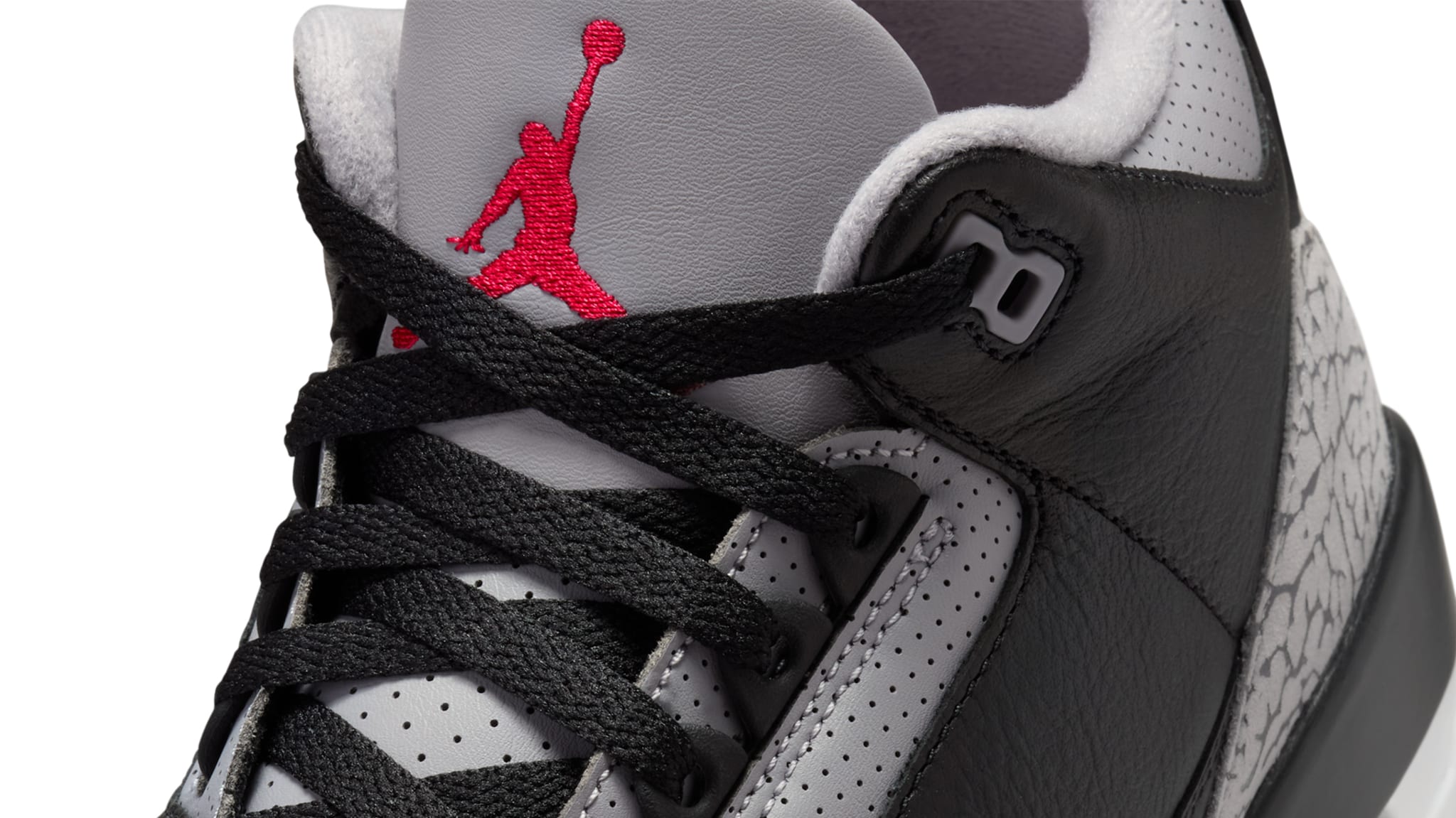The tongue of the Air Jordan 3 'Black Cement,' the best Air Jordan 3 of all time
