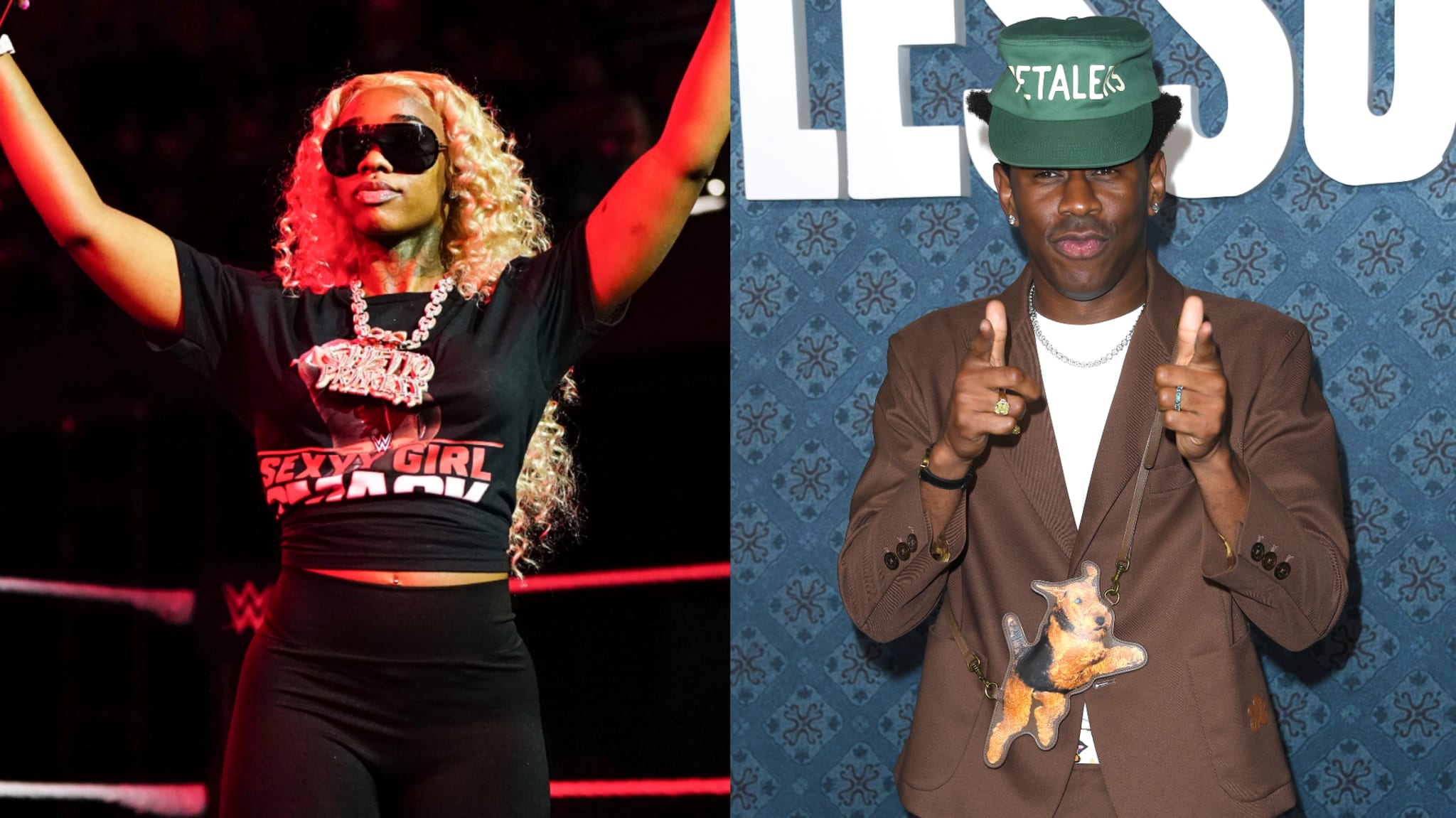 Sexyy Red and Tyler The Creator pictured at separate events