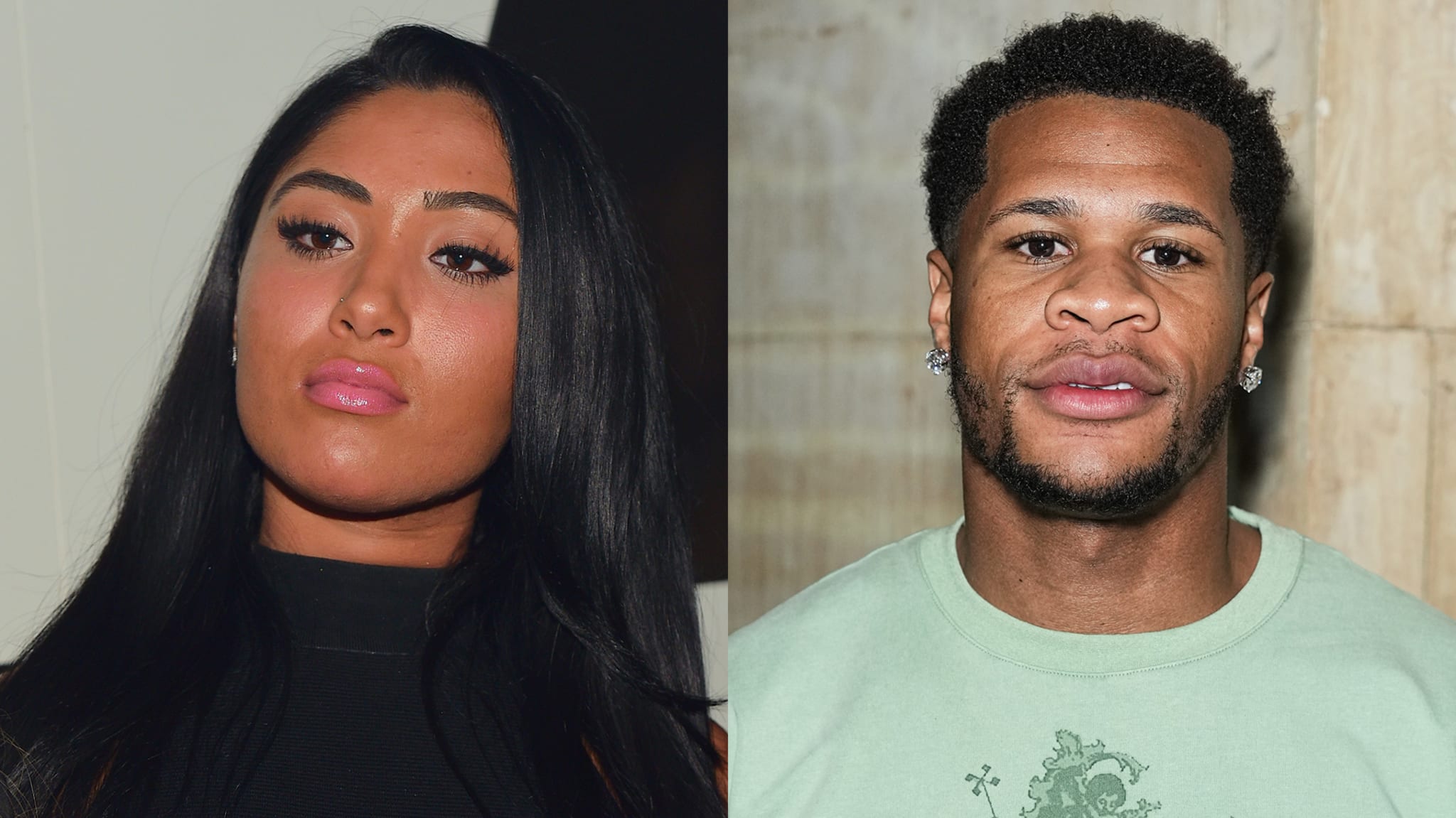 Leena Sayed and Devin Haney in a split image.