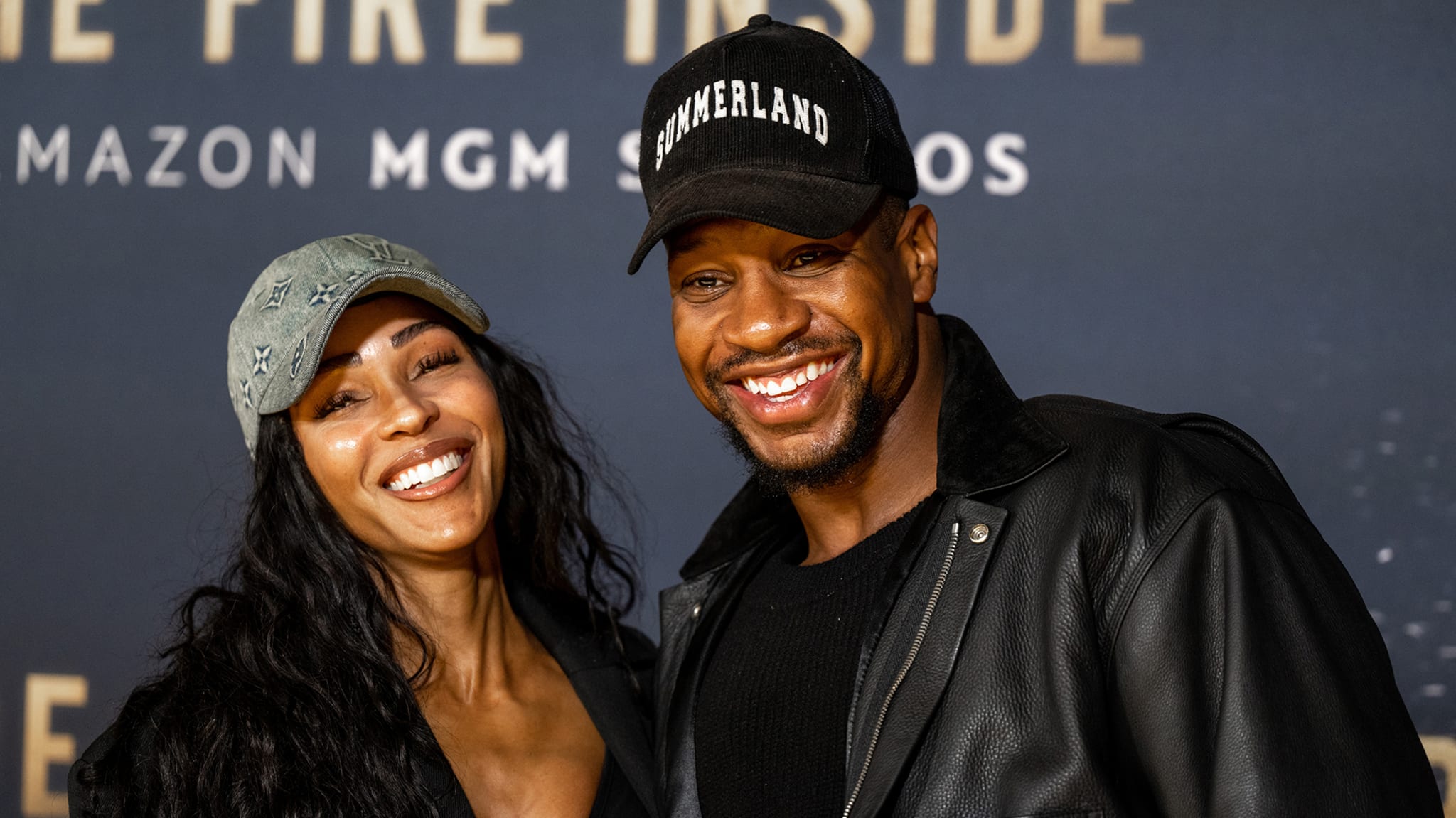 Meagan Good and Jonathan Majors at the premiere of 'The Fire Inside.'
