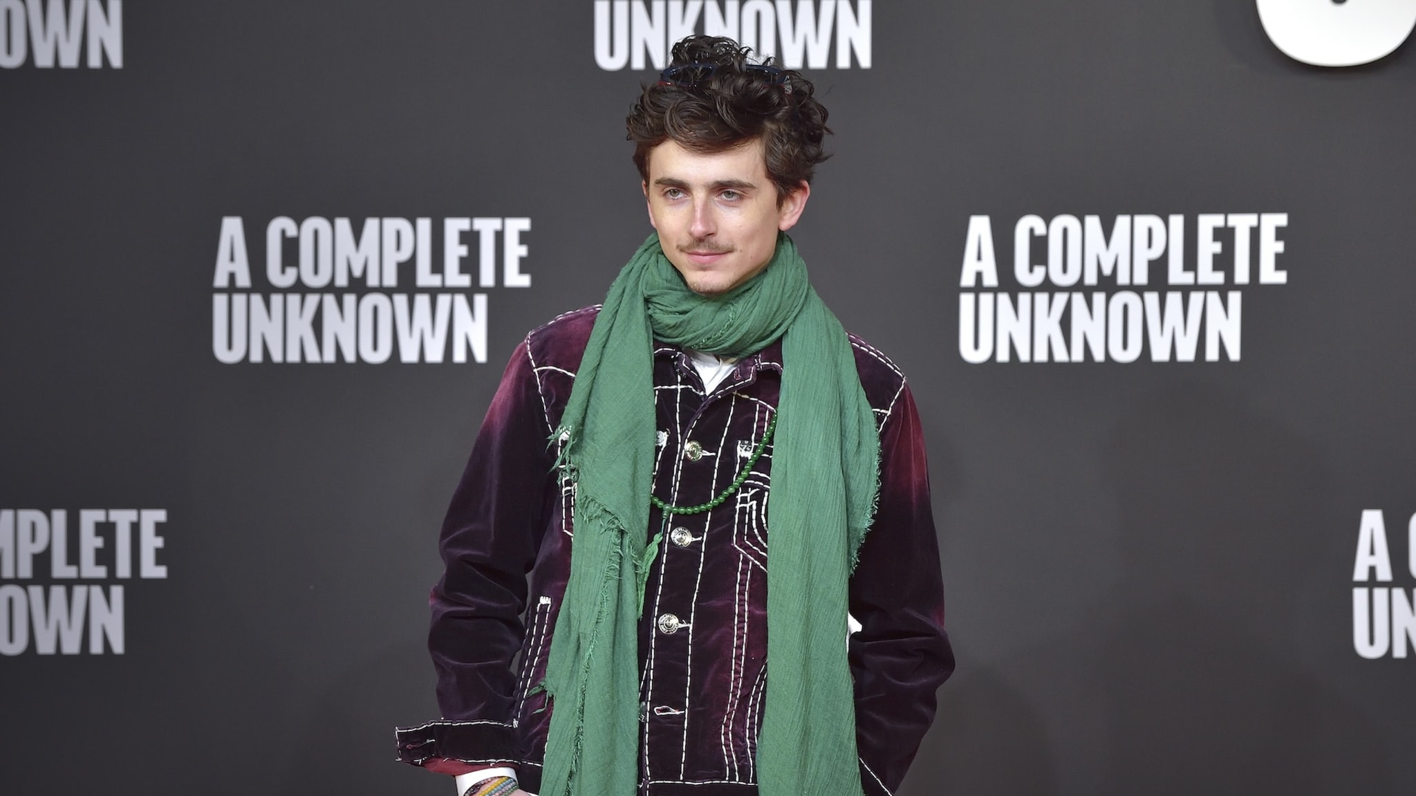 American actor Timothée Chalamet during red carpet at the italian premiere of A complete unknown at Auditorium Parco della Musica Ennio Morricone. Rome (Italy), January 17th, 2025.