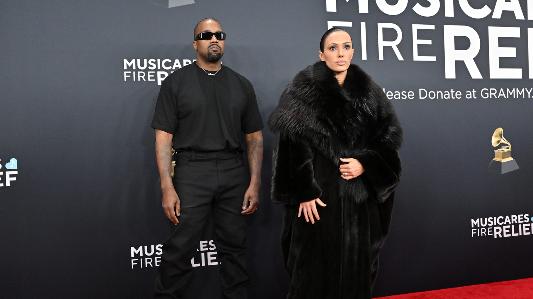 Kanye West and Bianca Censori at the 67th Grammy Awards red carpet.