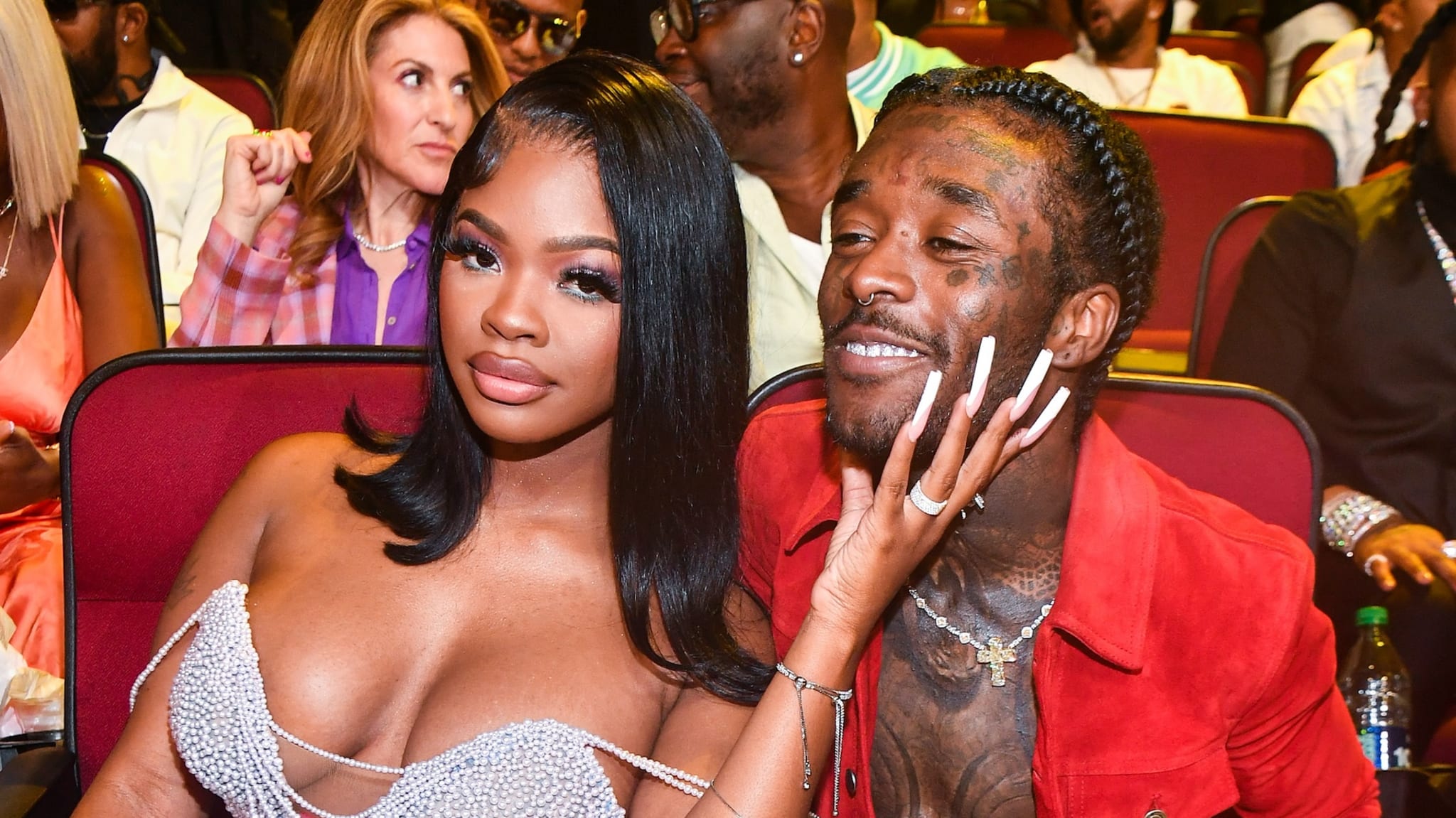 LOS ANGELES, CALIFORNIA - JUNE 26: (L-R) JT of City Girls and Lil Uzi Vert attend the 2022 BET Awards at Microsoft Theater on June 26, 2022 in Los Angeles, California.