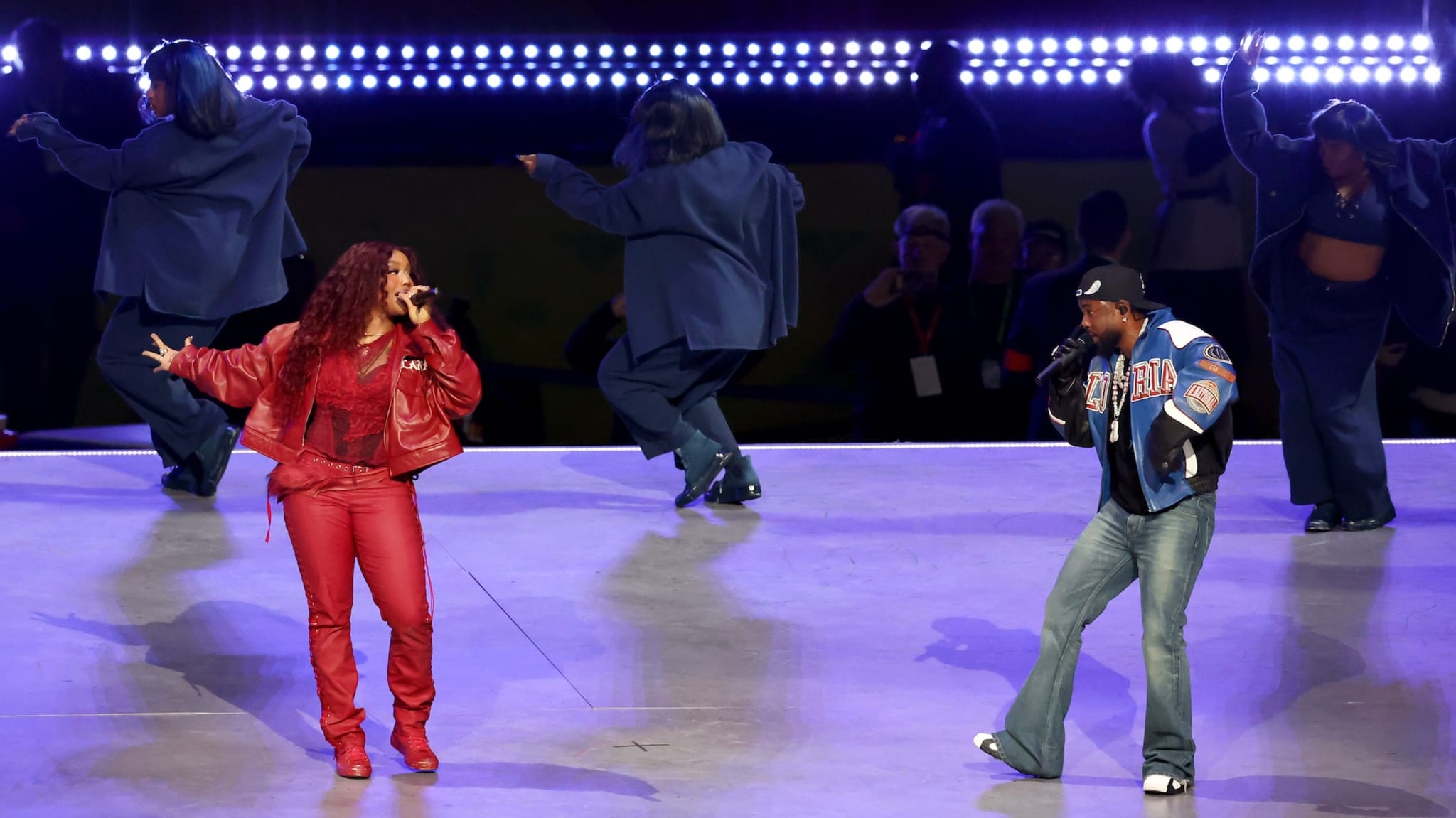SZA and Kendrick Lamar at Super Bowl LIX Halftime Show
