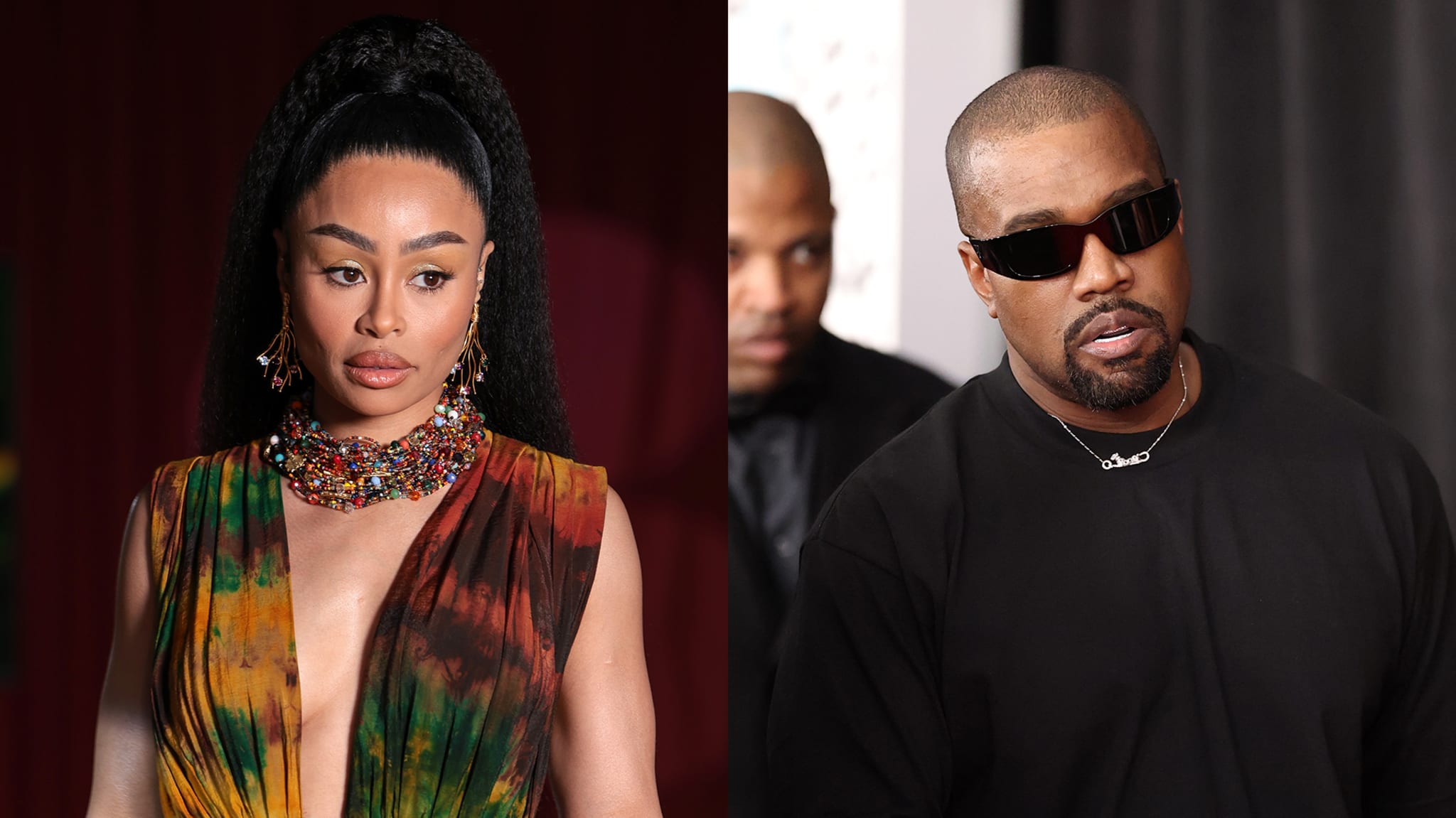 A split image showing Blac Chyna and the artist formerly known as Kanye West.