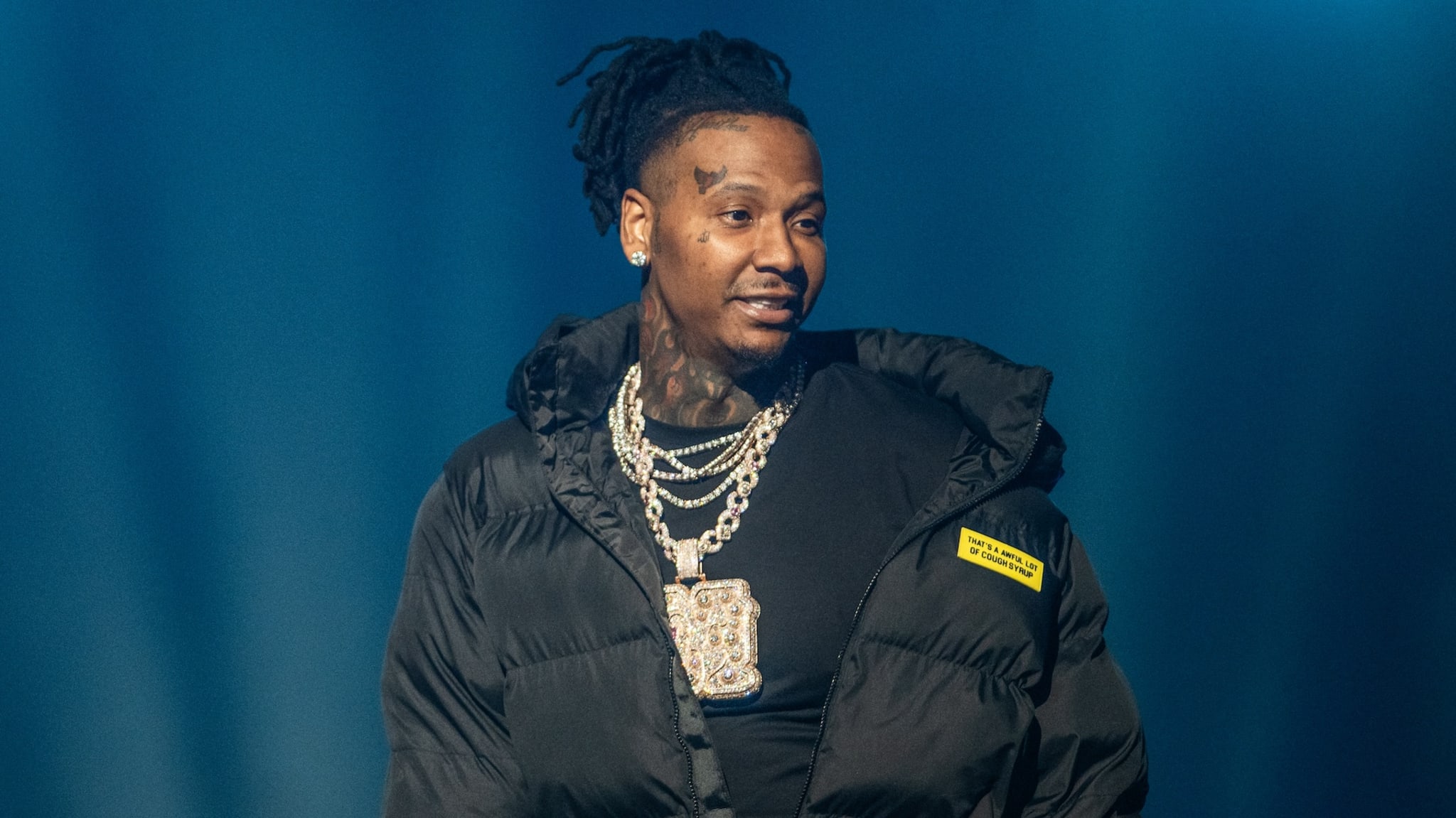 CHARLOTTE, NORTH CAROLINA - JANUARY 22: Rapper Moneybagg Yo performs during DaBaby & Friends - Billion Dollar Baby Birthday Bash at Spectrum Center on January 22, 2025 in Charlotte, North Carolina