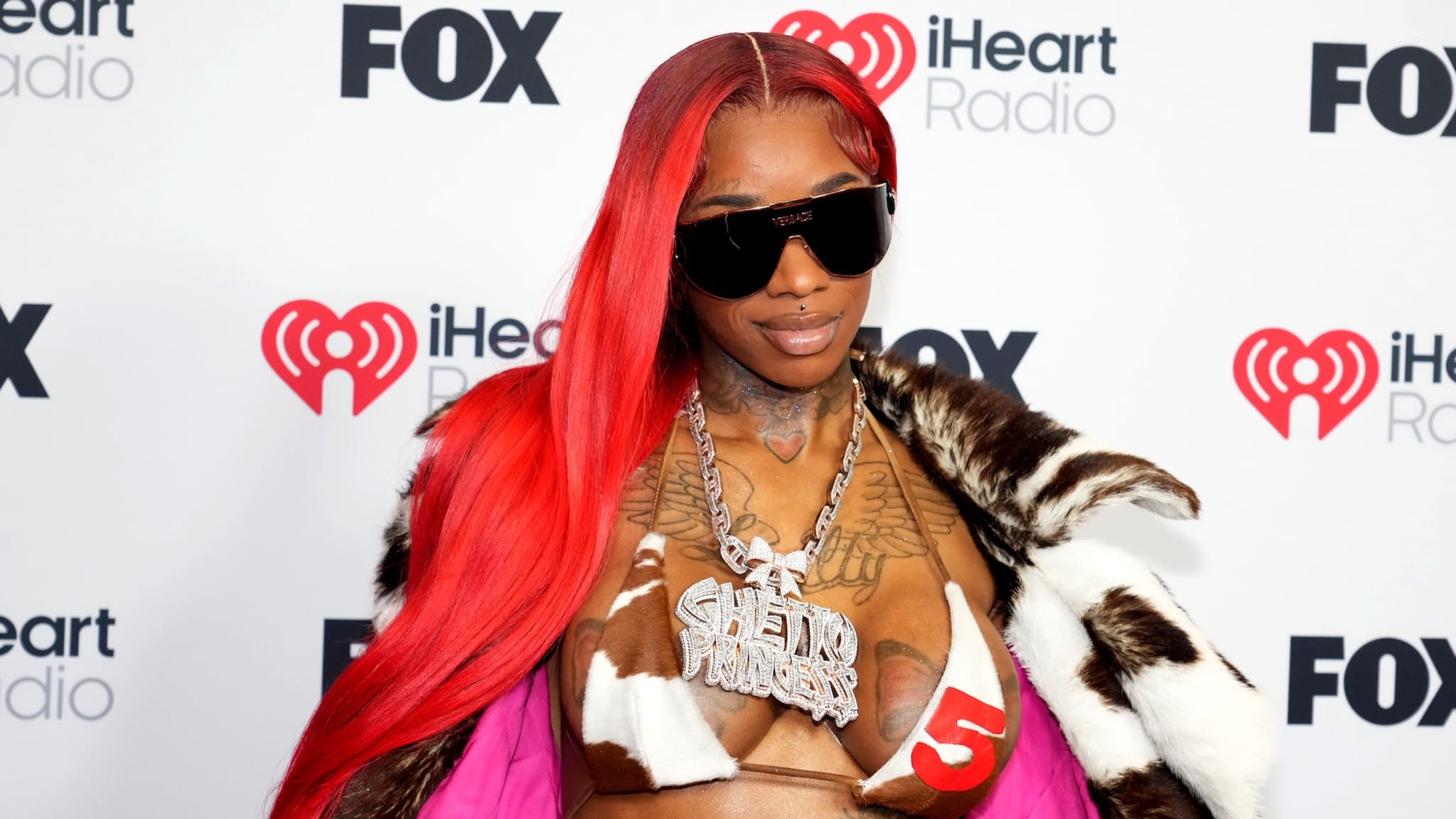 HOLLYWOOD, CALIFORNIA - MARCH 17: Sexyy Red attends the 2025 iHeartRadio Music Awards at Dolby Theatre on March 17, 2025 in Hollywood, California.