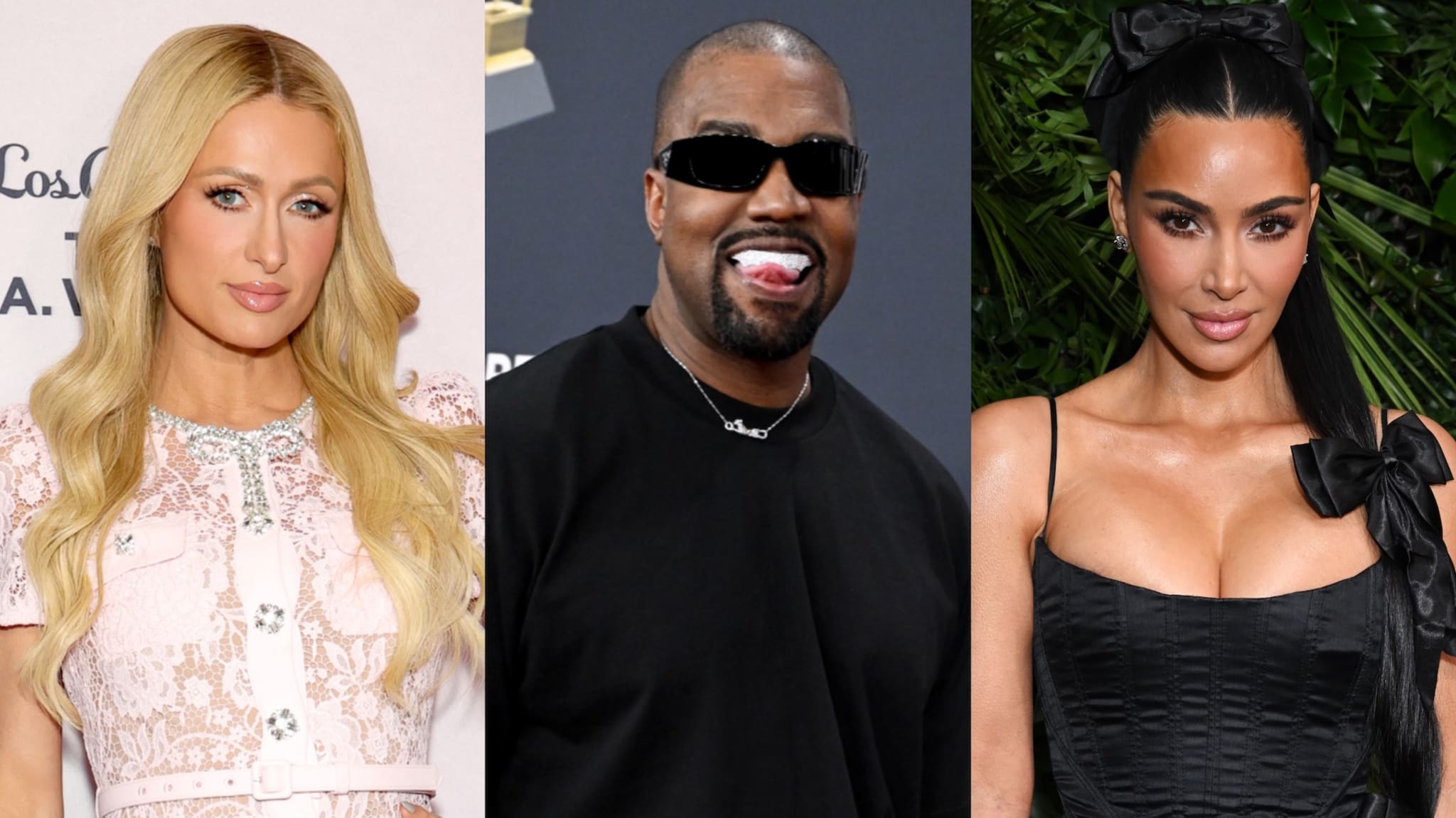 Paris Hilton, Kanye West, and Kim Kardashian