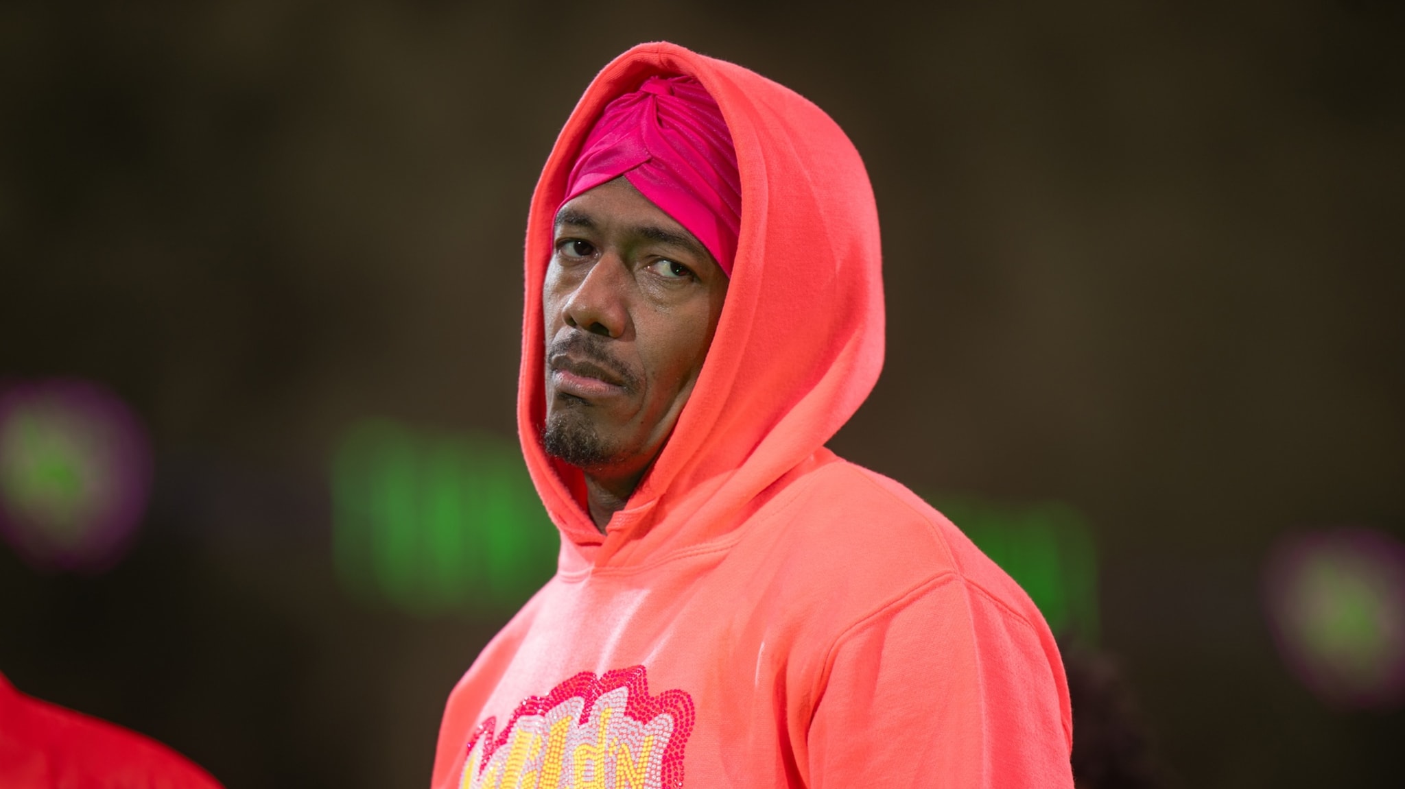 Nick Cannon Onstage during Wild 'N Out Live: The Final Lap Tour at State Farm Arena on September 19, 2024 in Atlanta, Georgia.