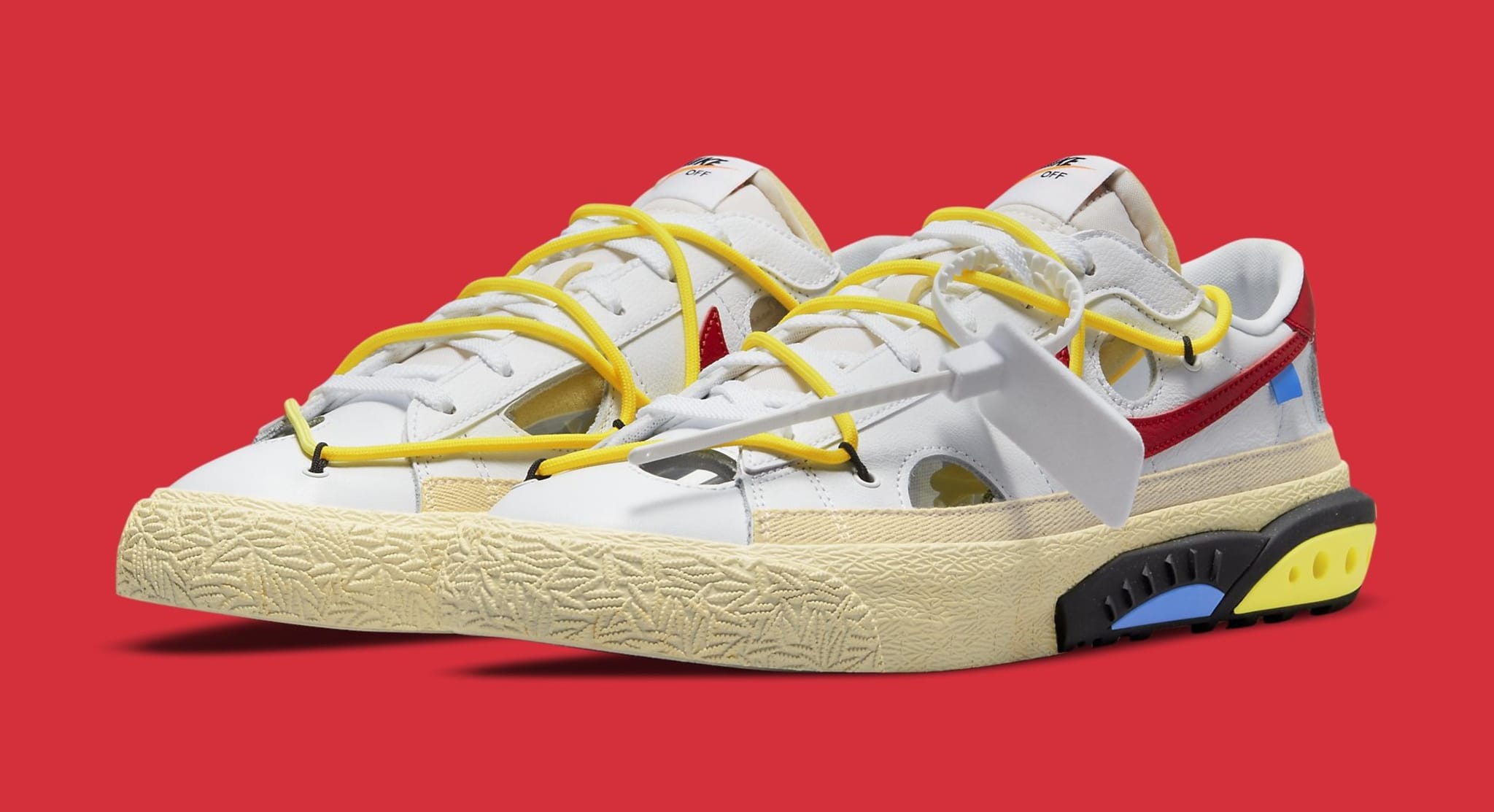 Off-White x Nike Blazer Low 'White/University Red' DH7863 100 Pair