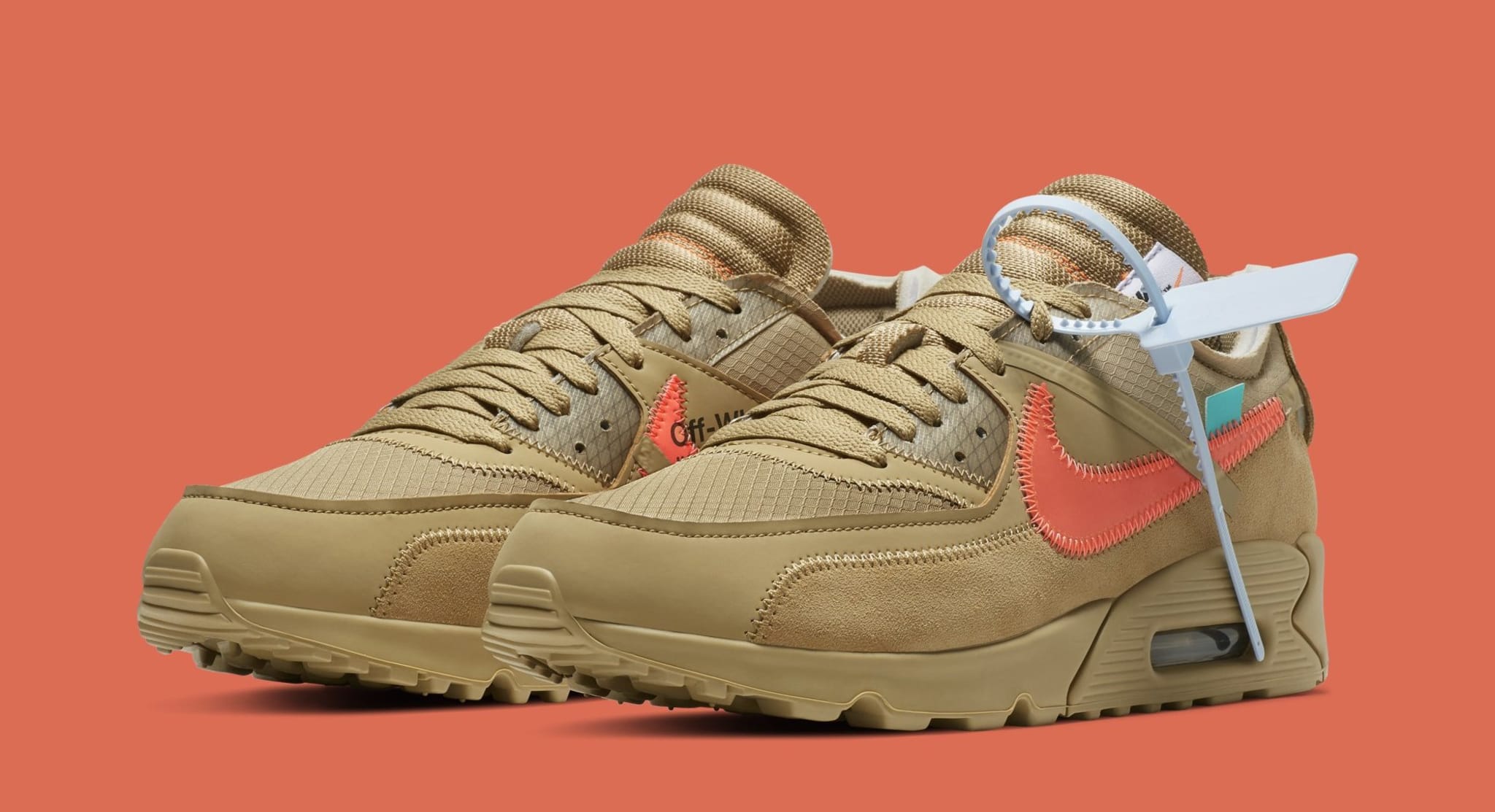 Off White x Nike Air Max 90 'Desert Ore' AA7293 200 (Pair)