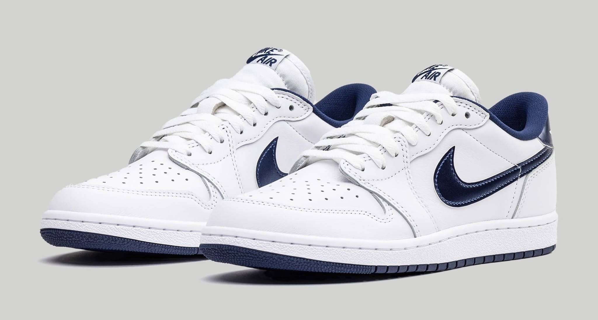 Air Jordan 1 Low OG Metallic Navy Release Date FB9933-141 Pair