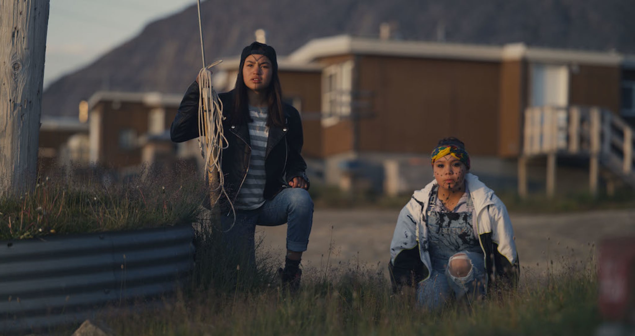 Tasiana Shirley as Maika and Alexis Wolfe as Jesse in a scene from SLASH/BACK by Nyla Innuksuk.