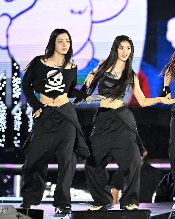  Girl group NewJeans perform on stage during the K-pop Super Live" Concert 