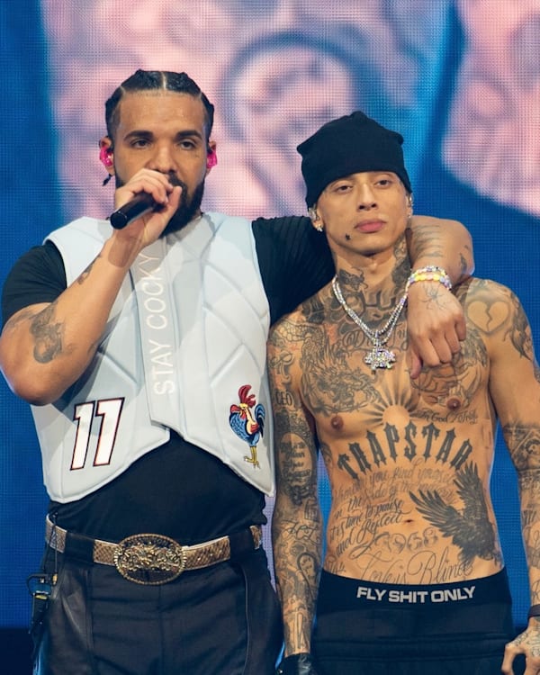 Drake and Central Cee perform during day two of Wireless Festival 2025