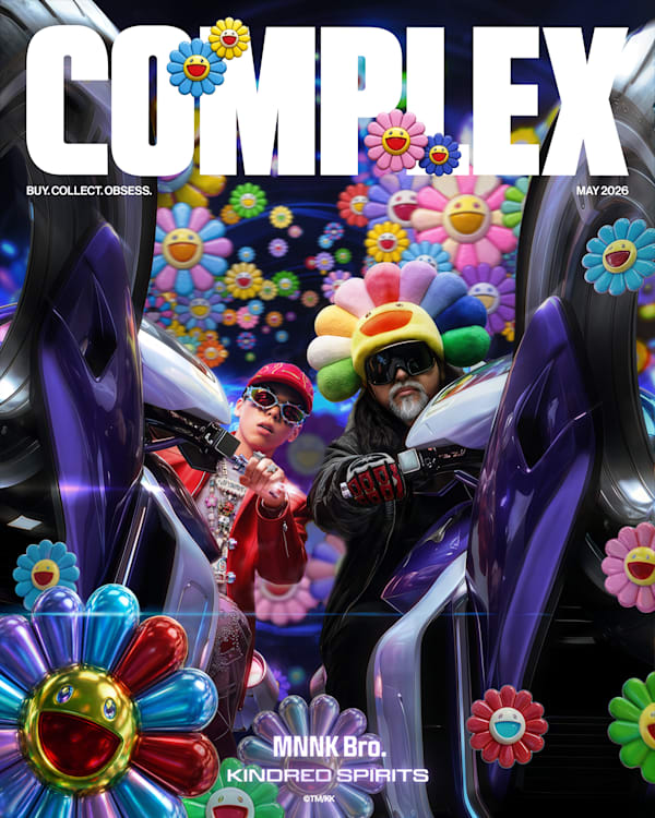 Artist Takashi Murakami and rapper JP THE WAVY, a.k.a. MNNK Bro., appear on the cover of Complex.