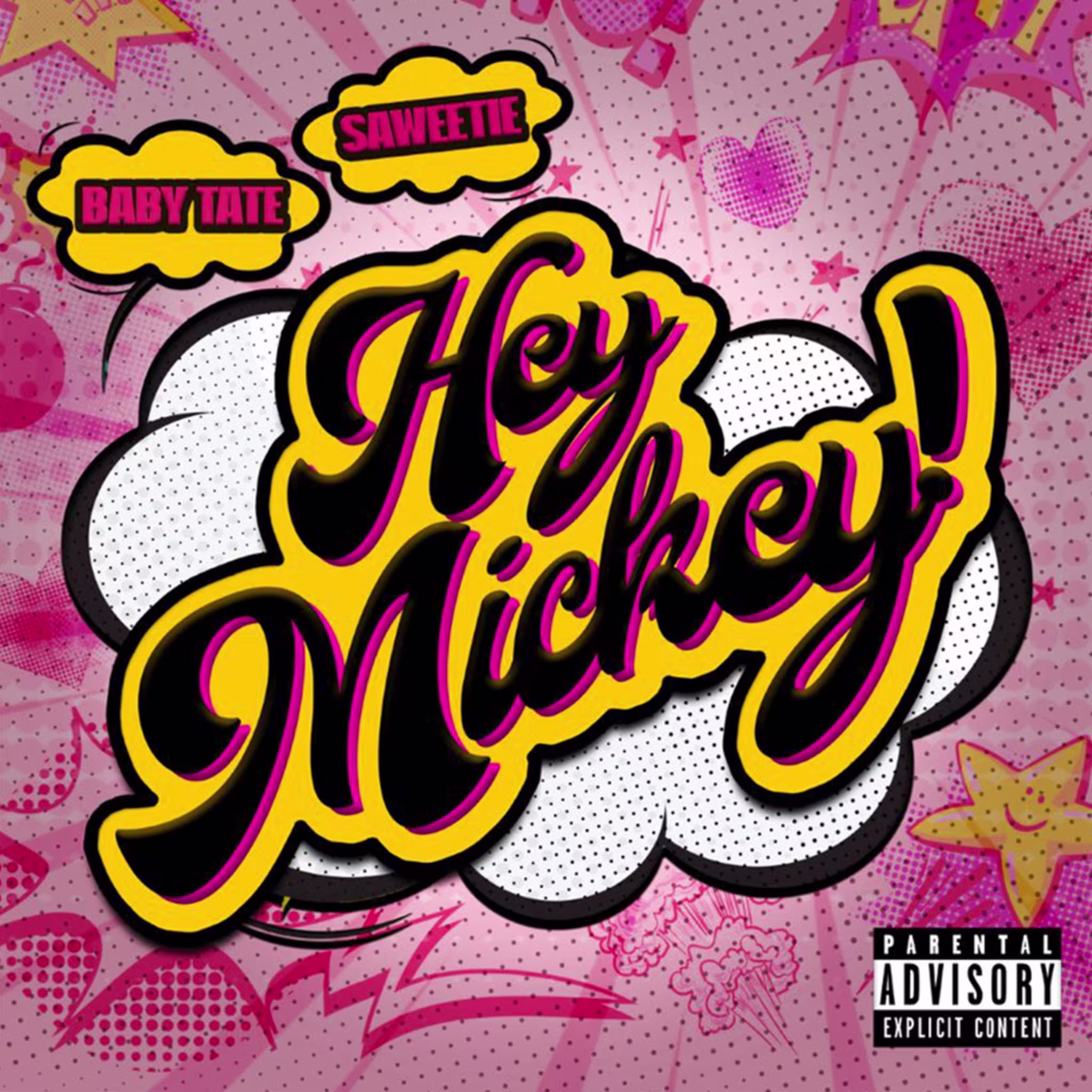 The cover art for the Hey Mickey remix by Baby Tate and Saweetie