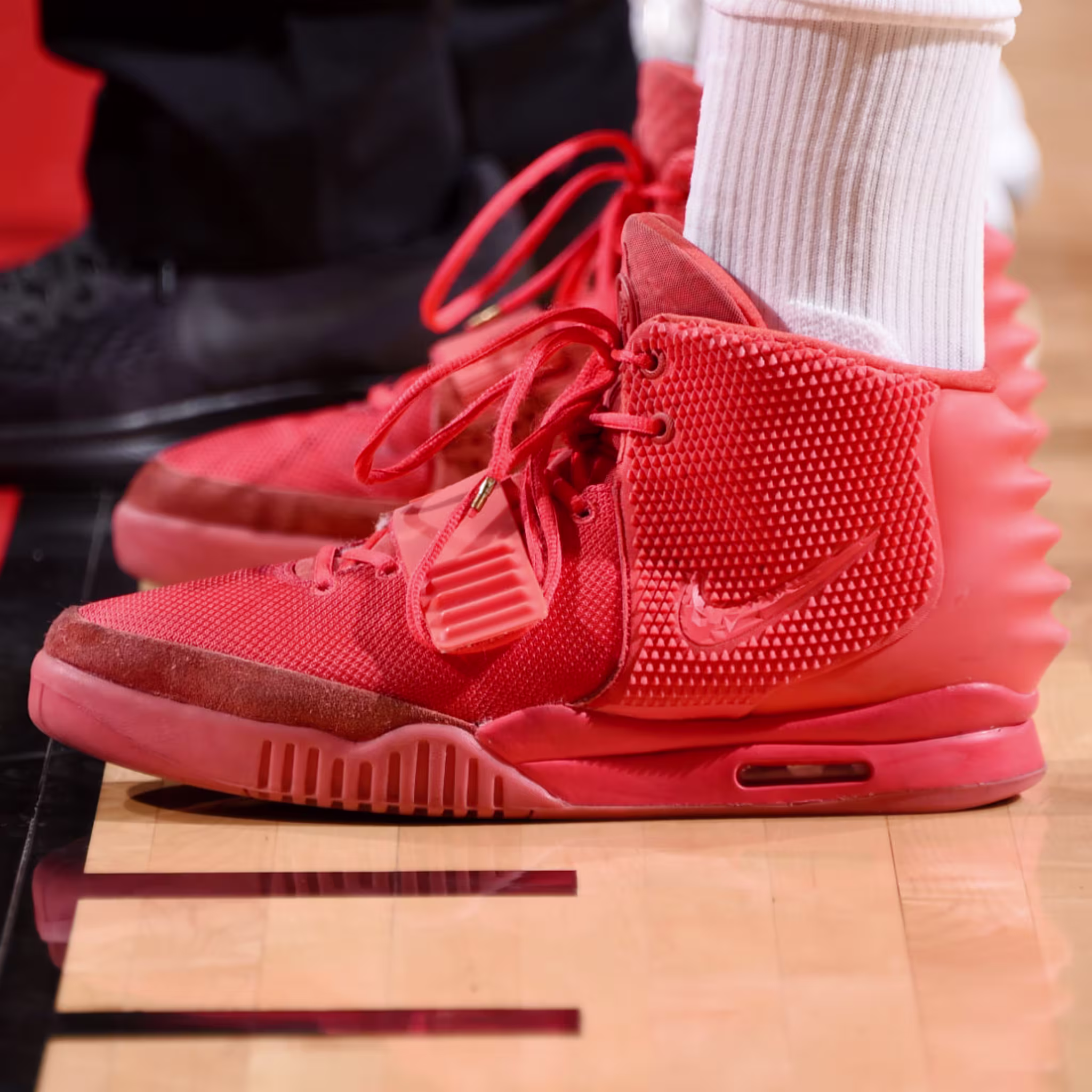 P.J. Tucker Nike Air Yeezy 2 Red October On Foot
