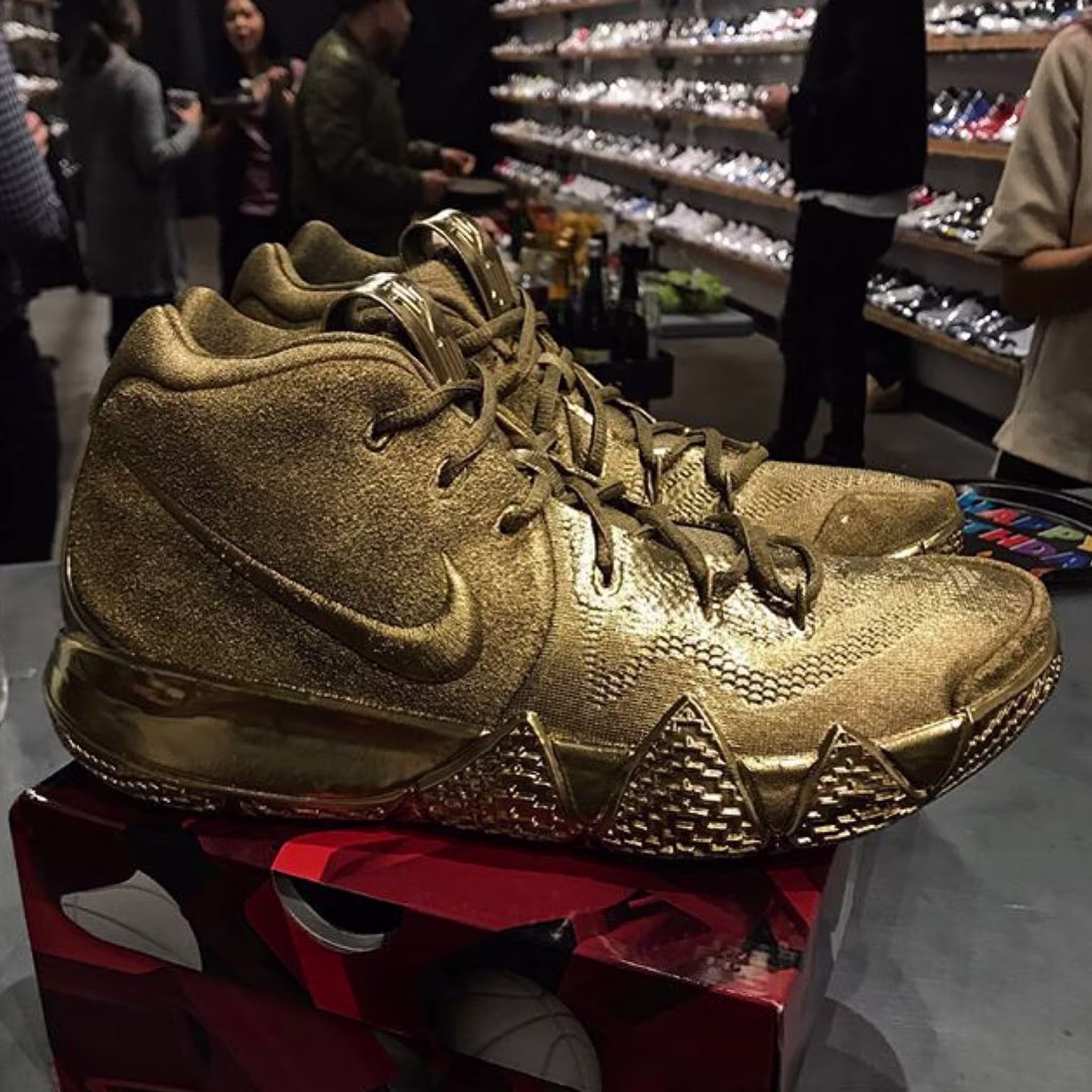 Nike Kyrie 4 Gold Birthday Ben Nthongkome Side