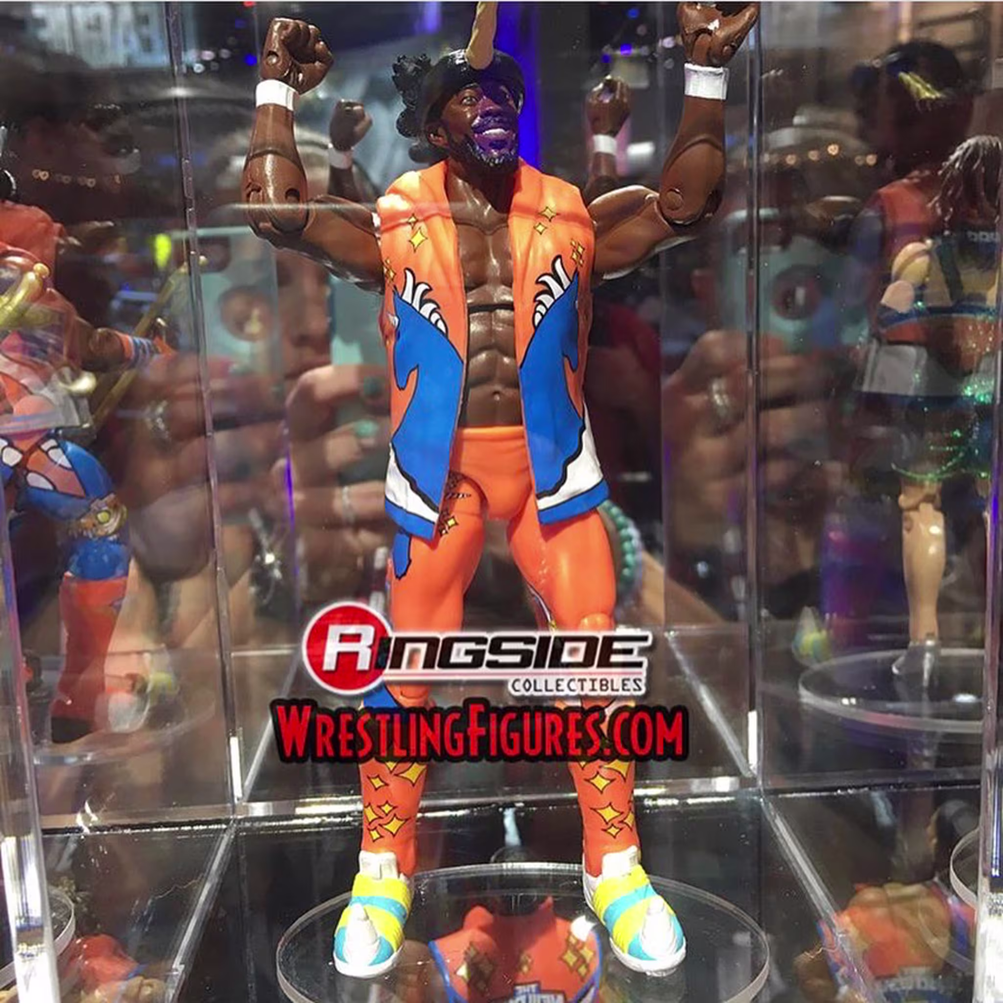 Kofi Kingston Action Figure Wearing Mache Custom Nike LeBron Soldier 10 Uniform