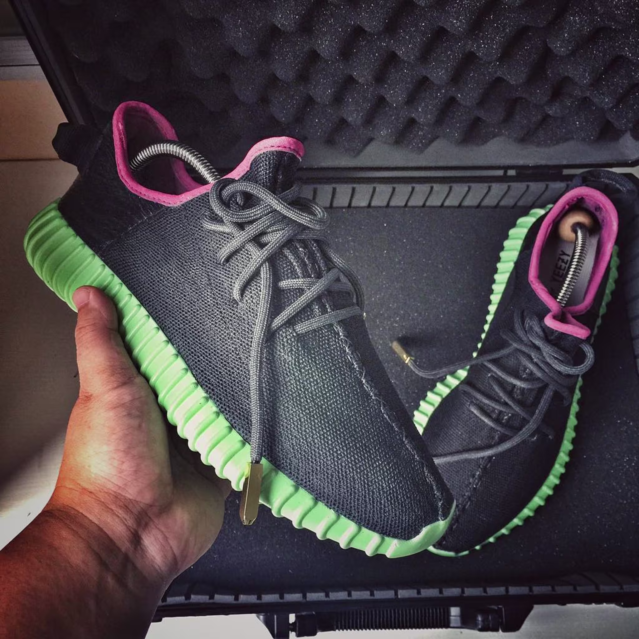 adidas Yeezy 350 Boost Solar Red Custom Pair