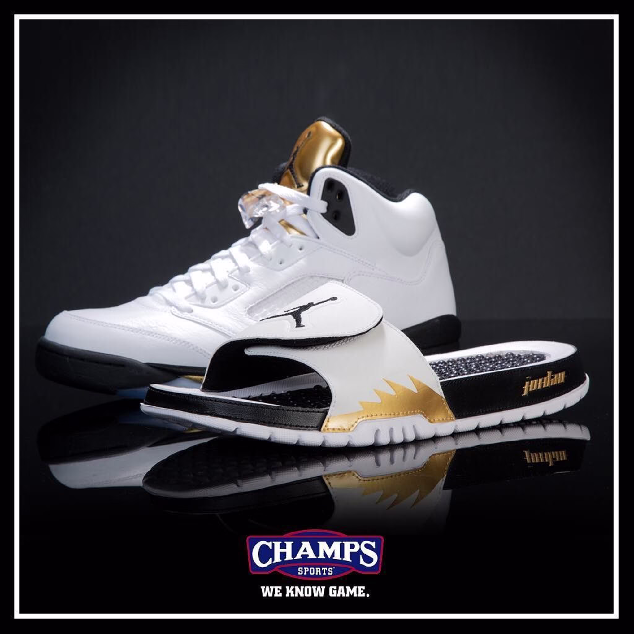 Air Jordan Hydro 5 Slide Gold Medal Beauty